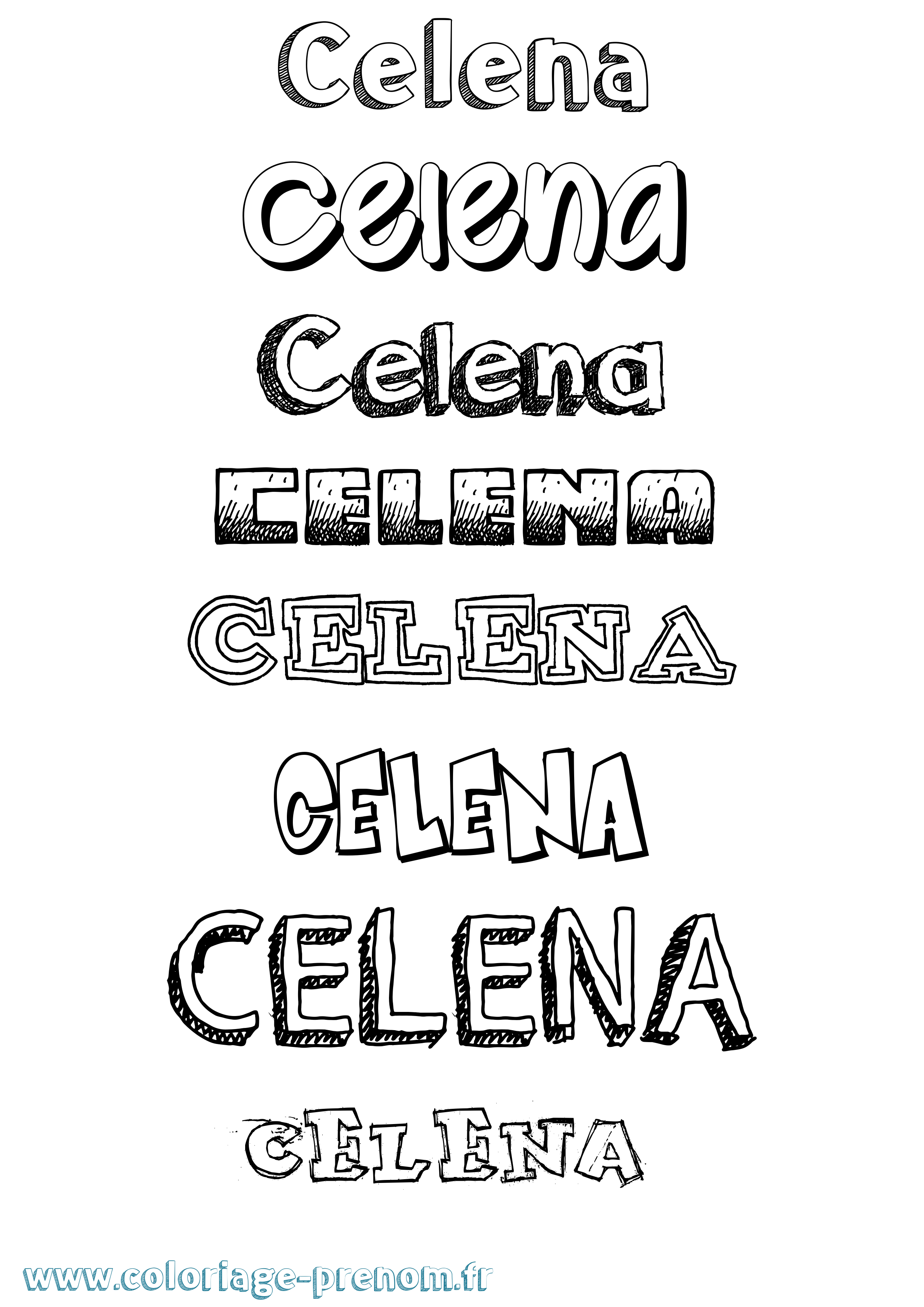 Coloriage Celena Dessiné Coloriage prénom Celena Dessiné