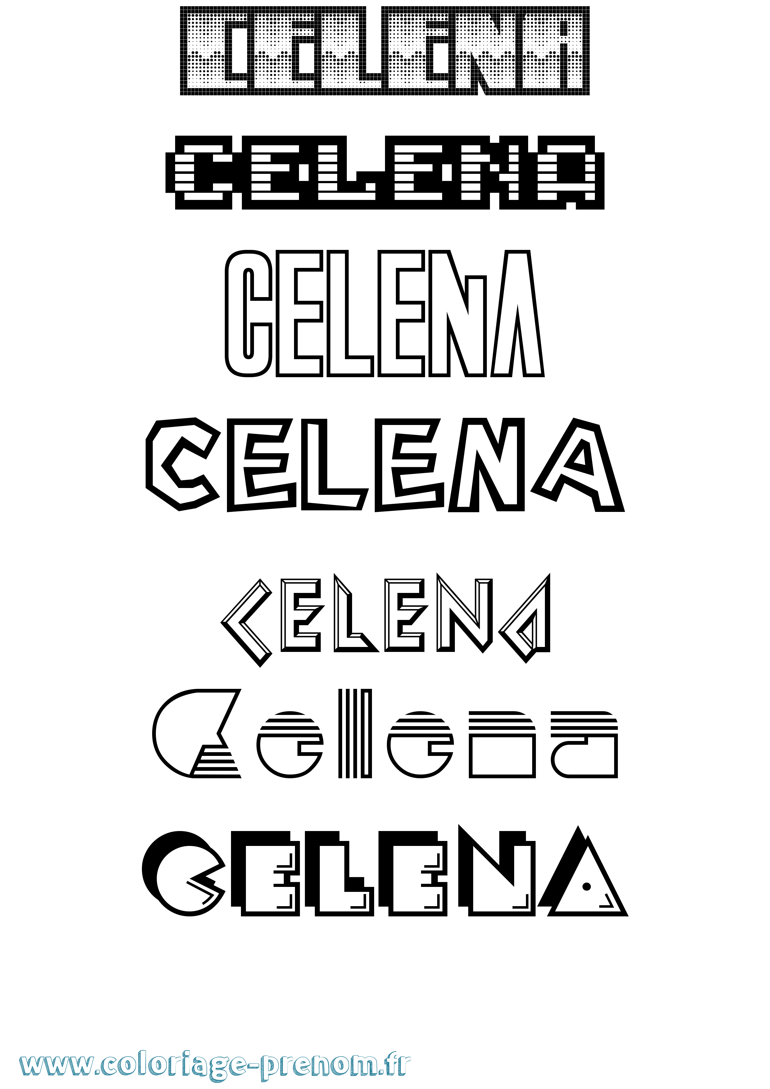 Coloriage Celena Jeux Vidéos Coloriage prénom Celena Jeux Vidéos