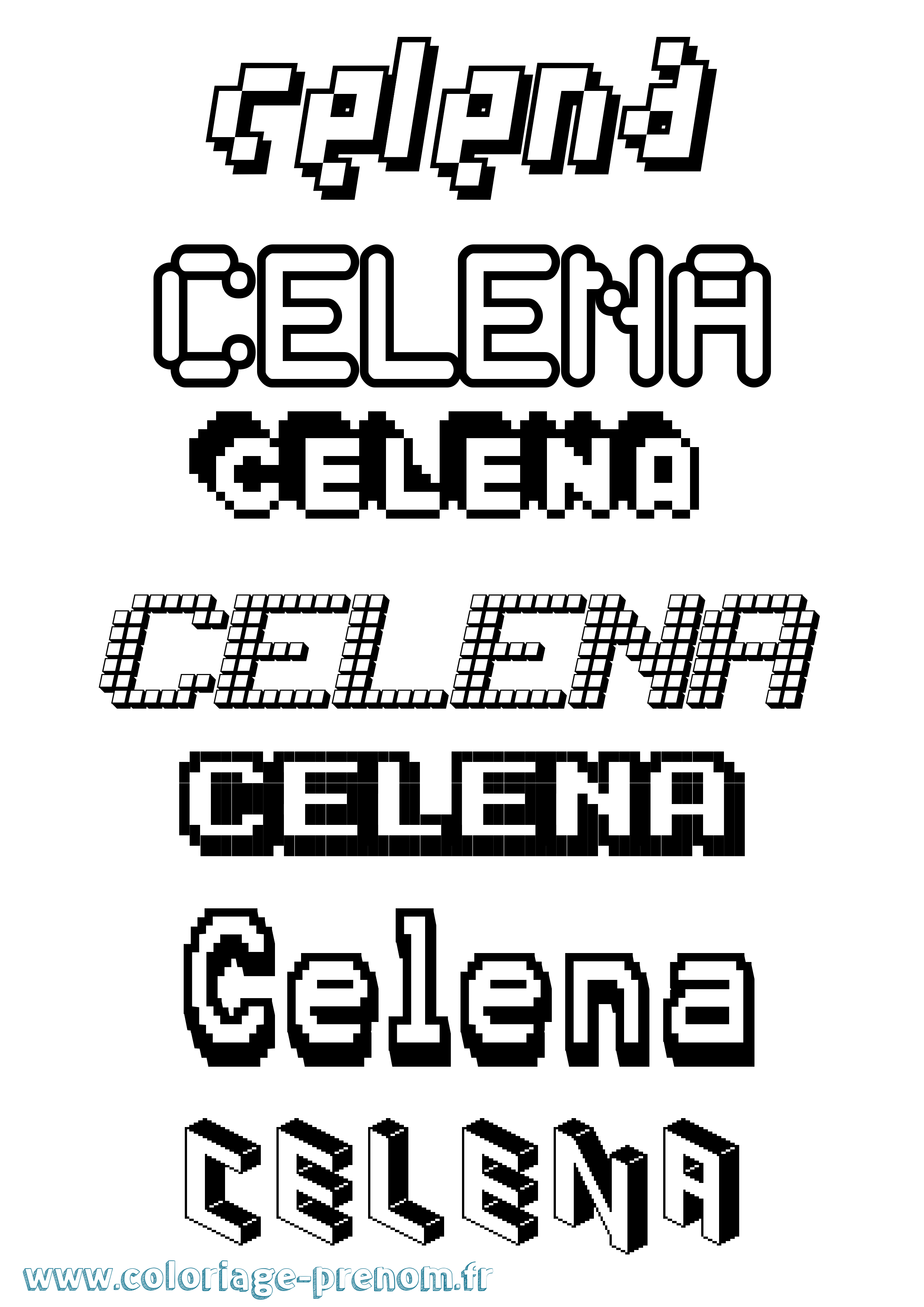 Coloriage Celena Pixel Coloriage prénom Celena Pixel