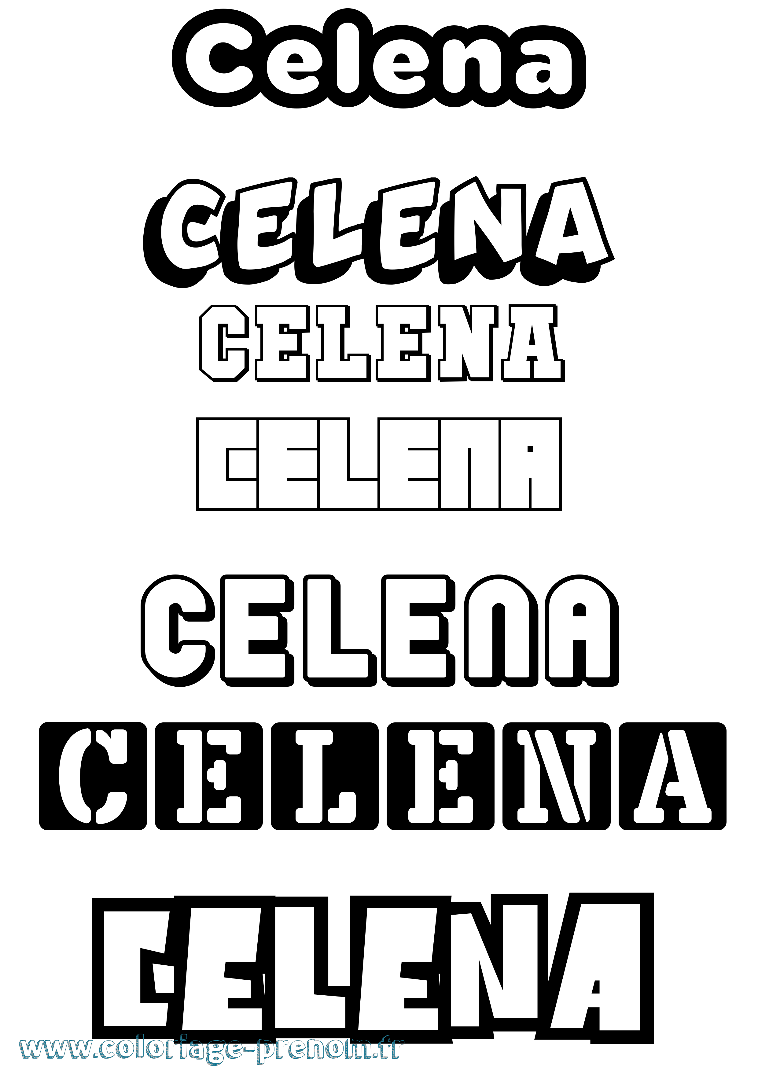 Coloriage Celena Simple Coloriage prénom Celena Simple