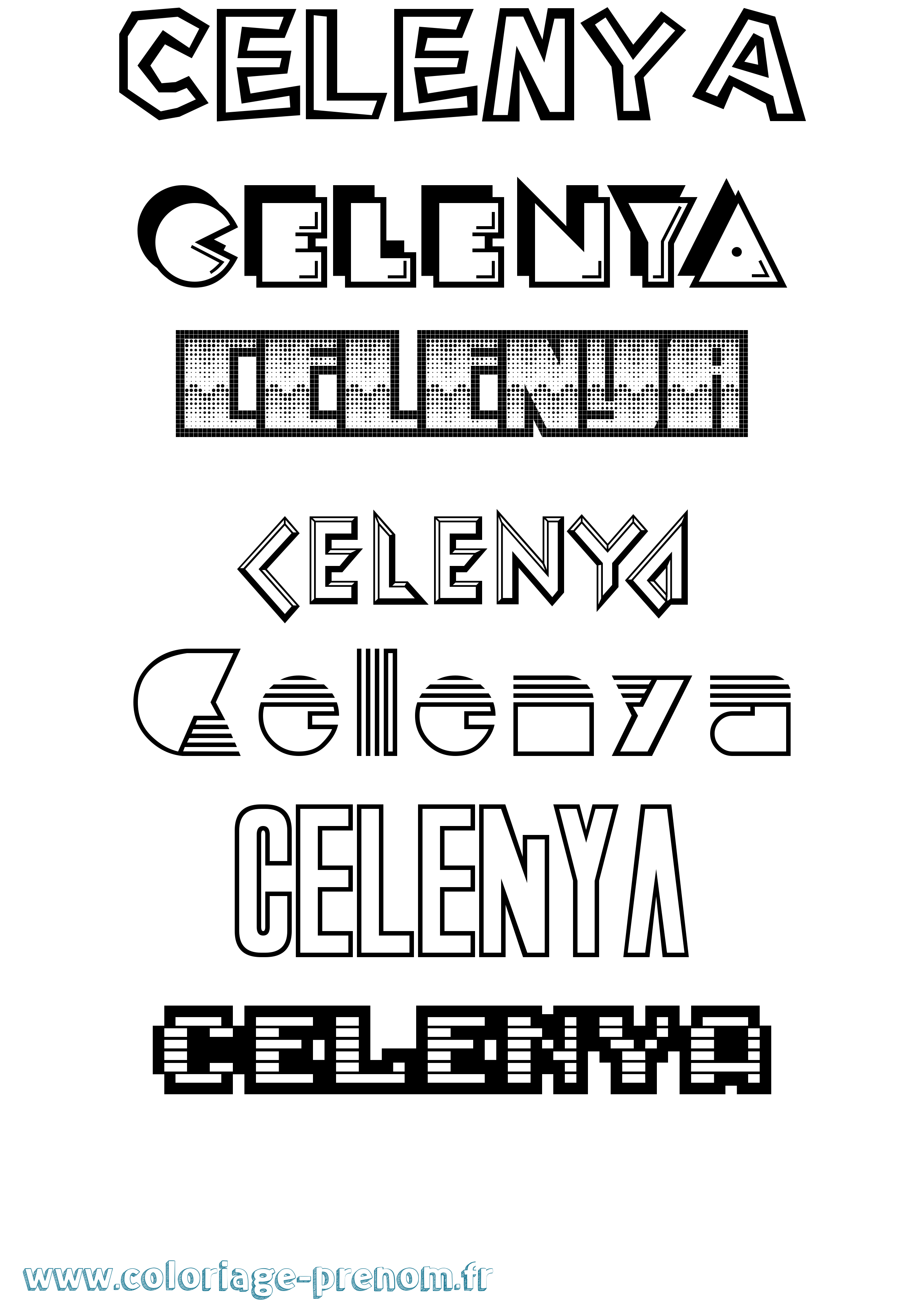 Coloriage Celenya Jeux Vidéos Coloriage prénom Celenya Jeux Vidéos