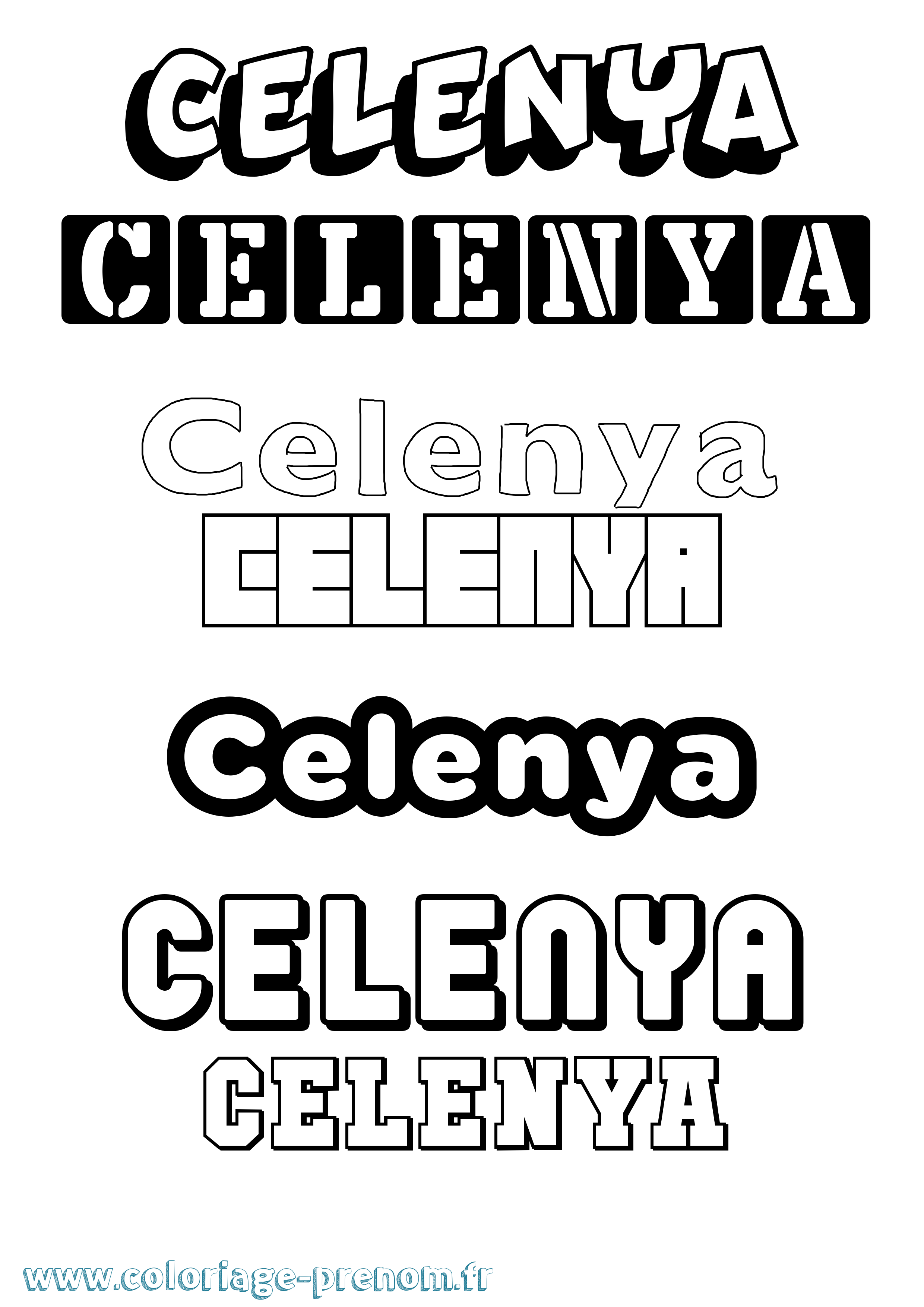 Coloriage Celenya Simple Coloriage prénom Celenya Simple
