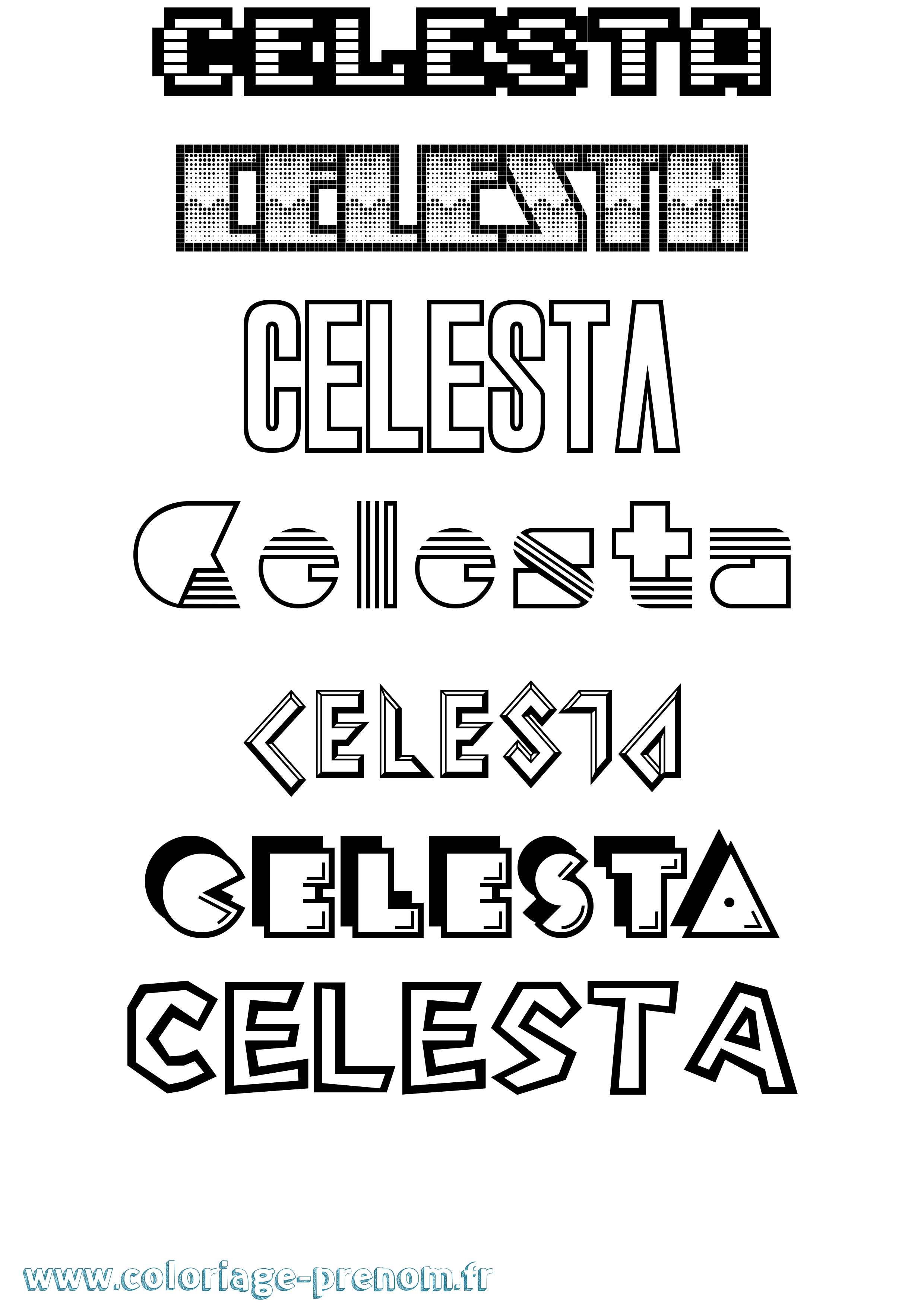 Coloriage Celesta Jeux Vidéos Coloriage prénom Celesta Jeux Vidéos