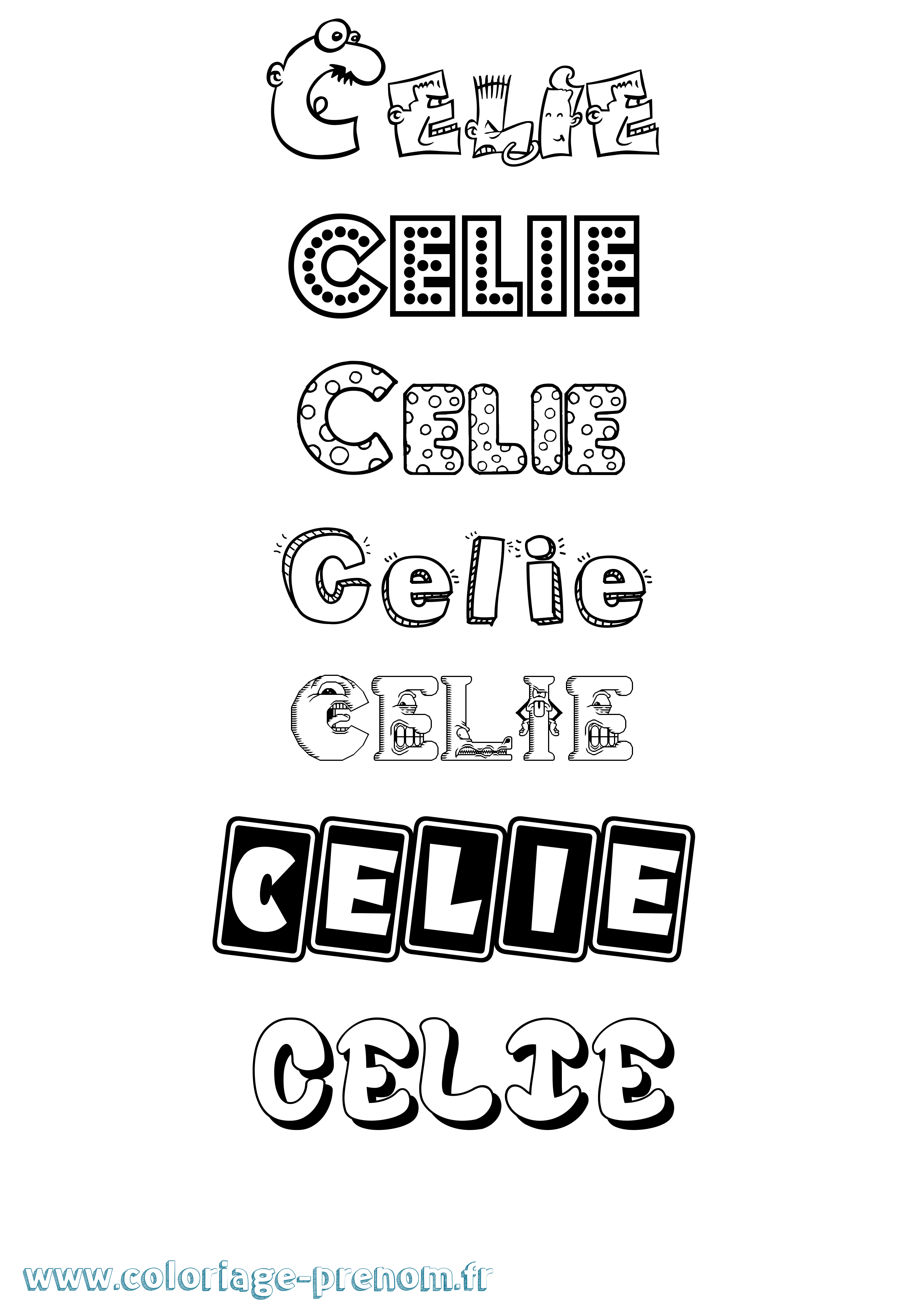 Coloriage Celie Fun Coloriage prénom Celie Fun