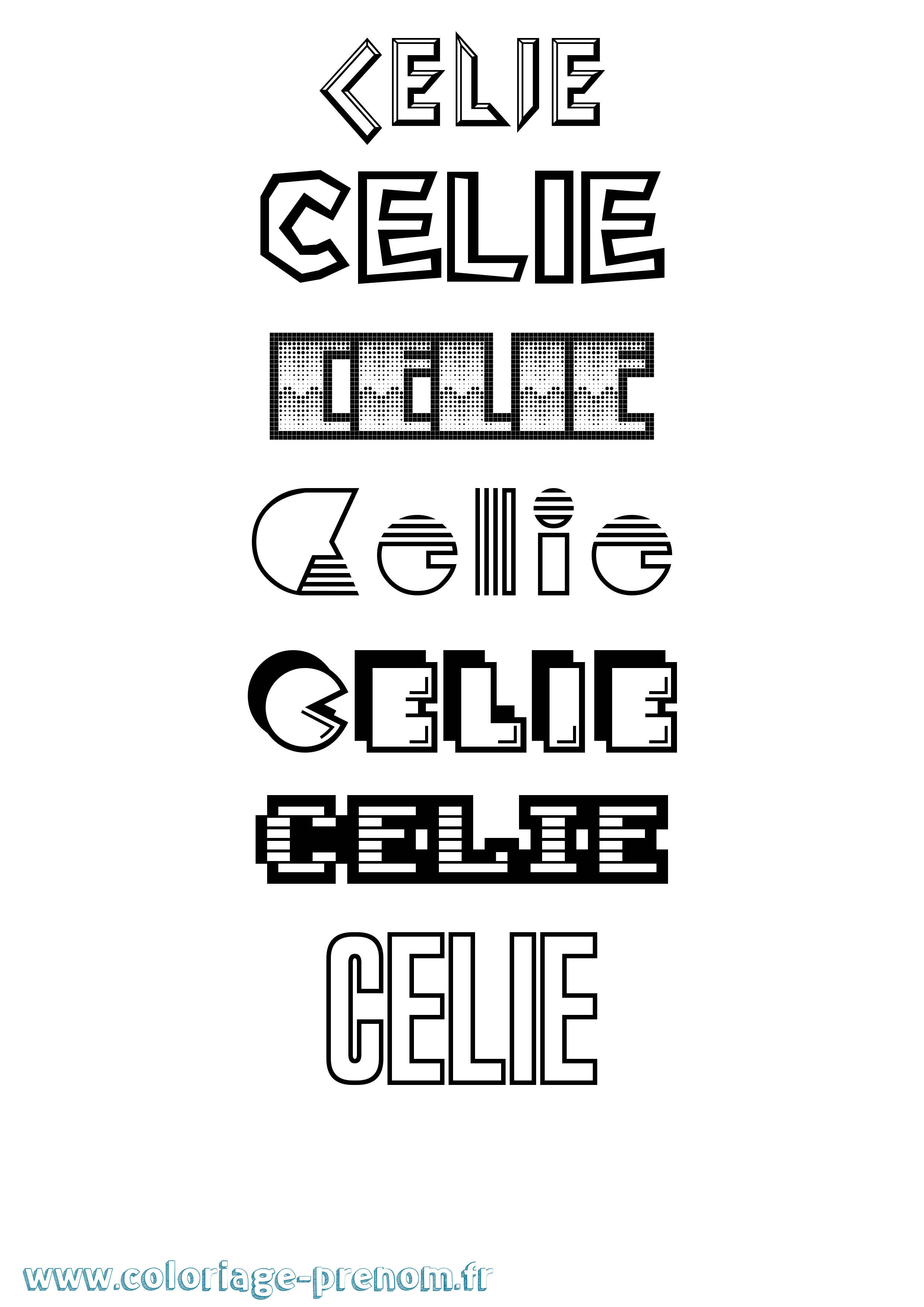 Coloriage Celie Jeux Vidéos Coloriage prénom Celie Jeux Vidéos