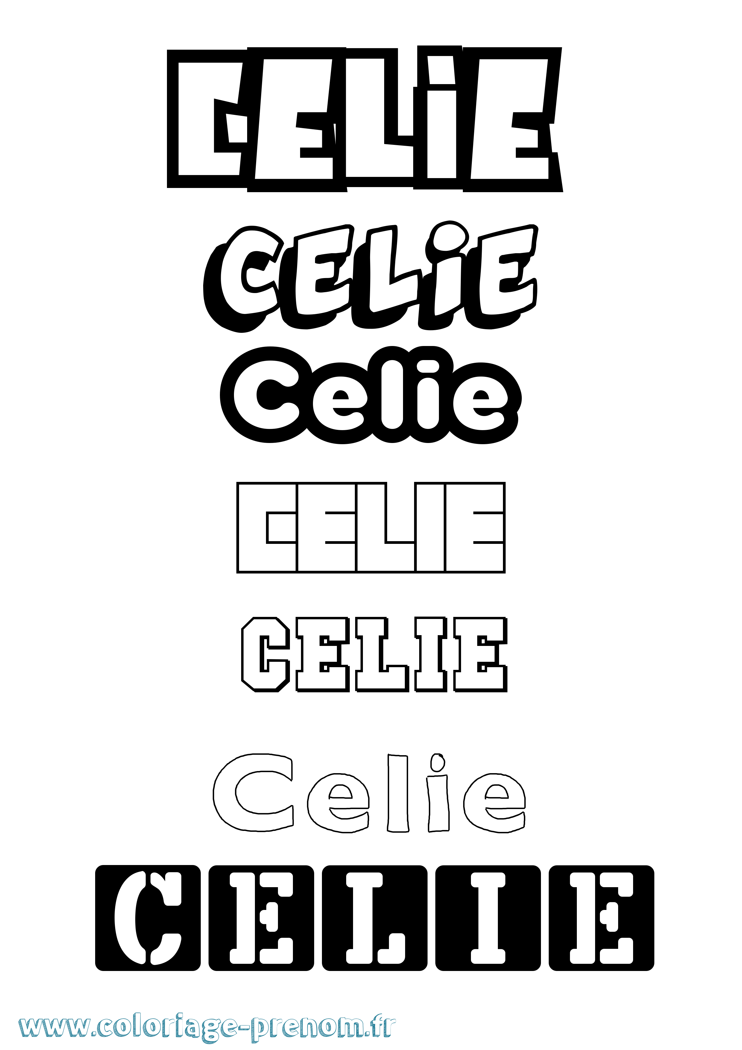 Coloriage Celie Simple Coloriage prénom Celie Simple