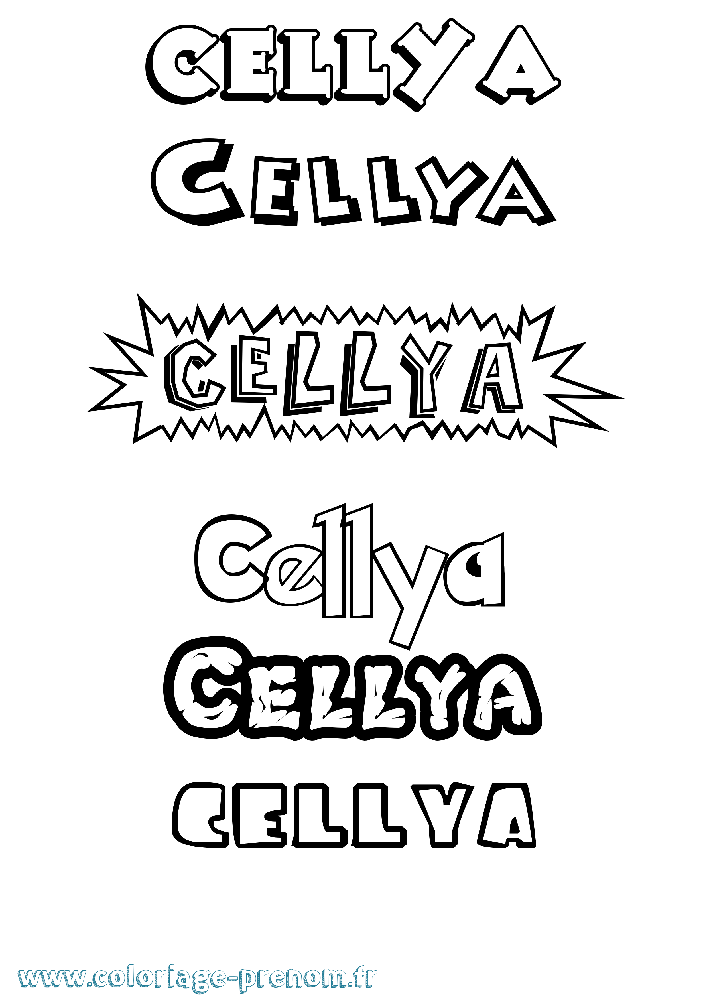 Coloriage Cellya Dessin Animé Coloriage prénom Cellya Dessin Animé