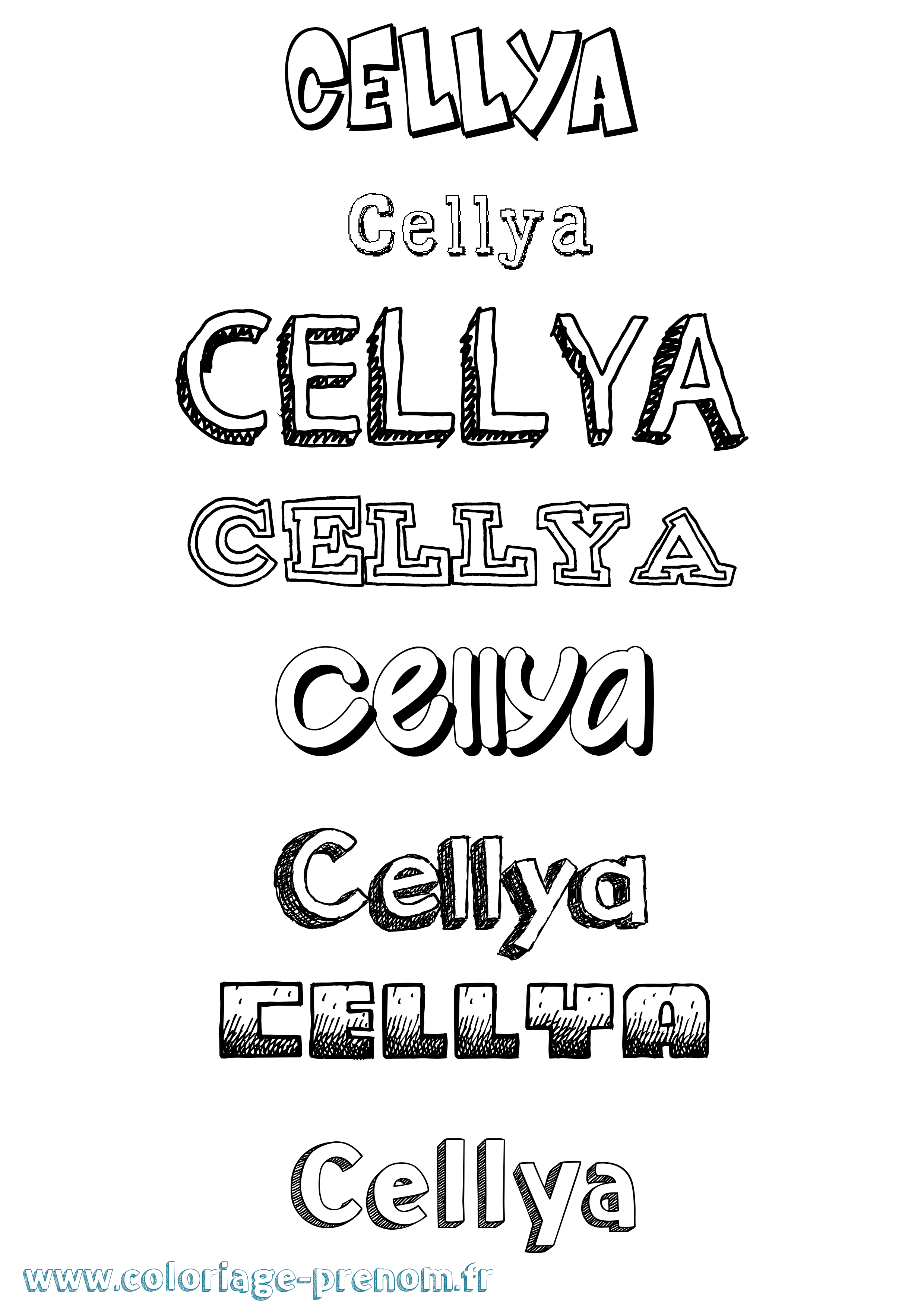 Coloriage Cellya Dessiné Coloriage prénom Cellya Dessiné