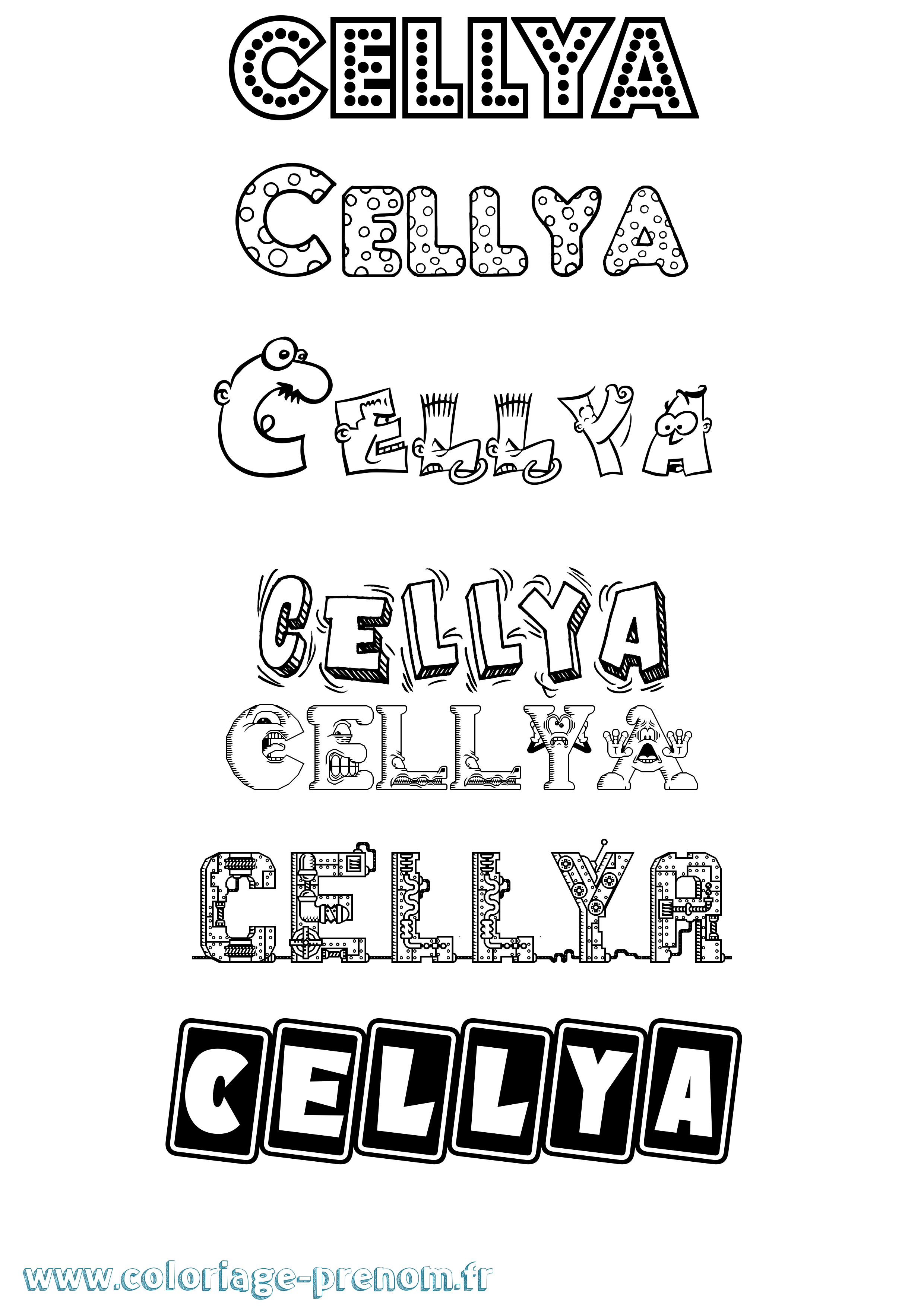 Coloriage Cellya Fun Coloriage prénom Cellya Fun