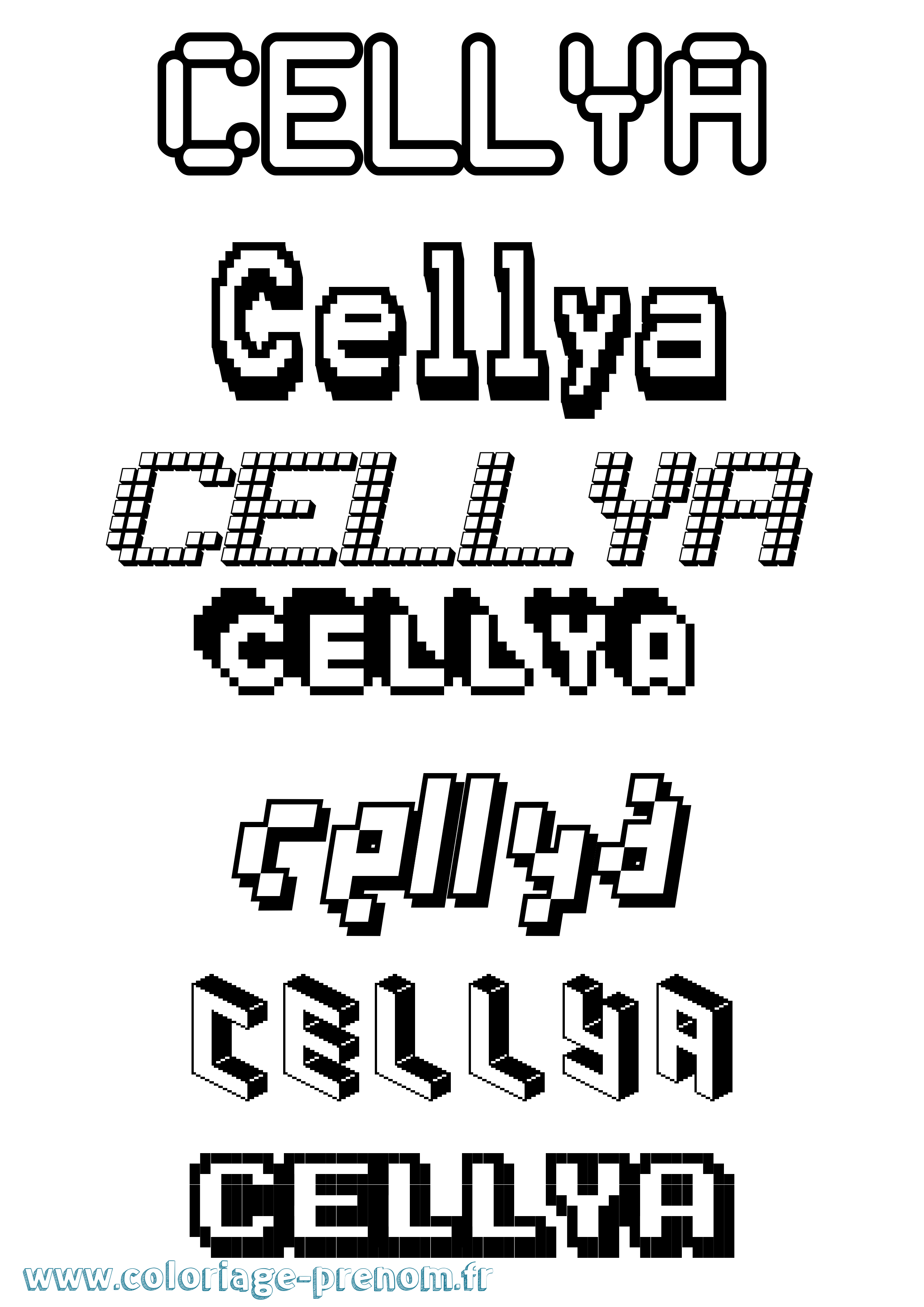 Coloriage Cellya Pixel Coloriage prénom Cellya Pixel