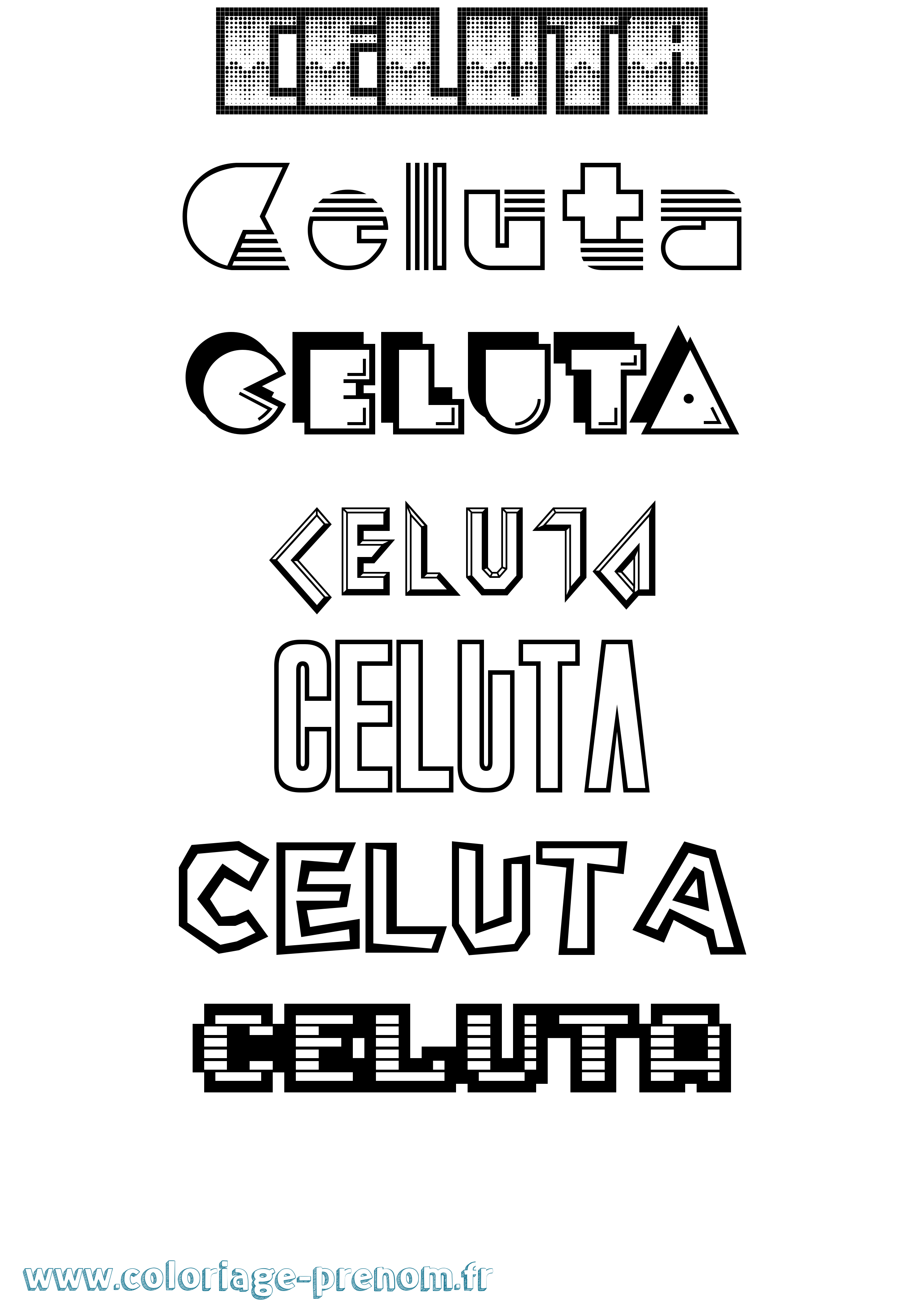 Coloriage Celuta Jeux Vidéos Coloriage prénom Celuta Jeux Vidéos