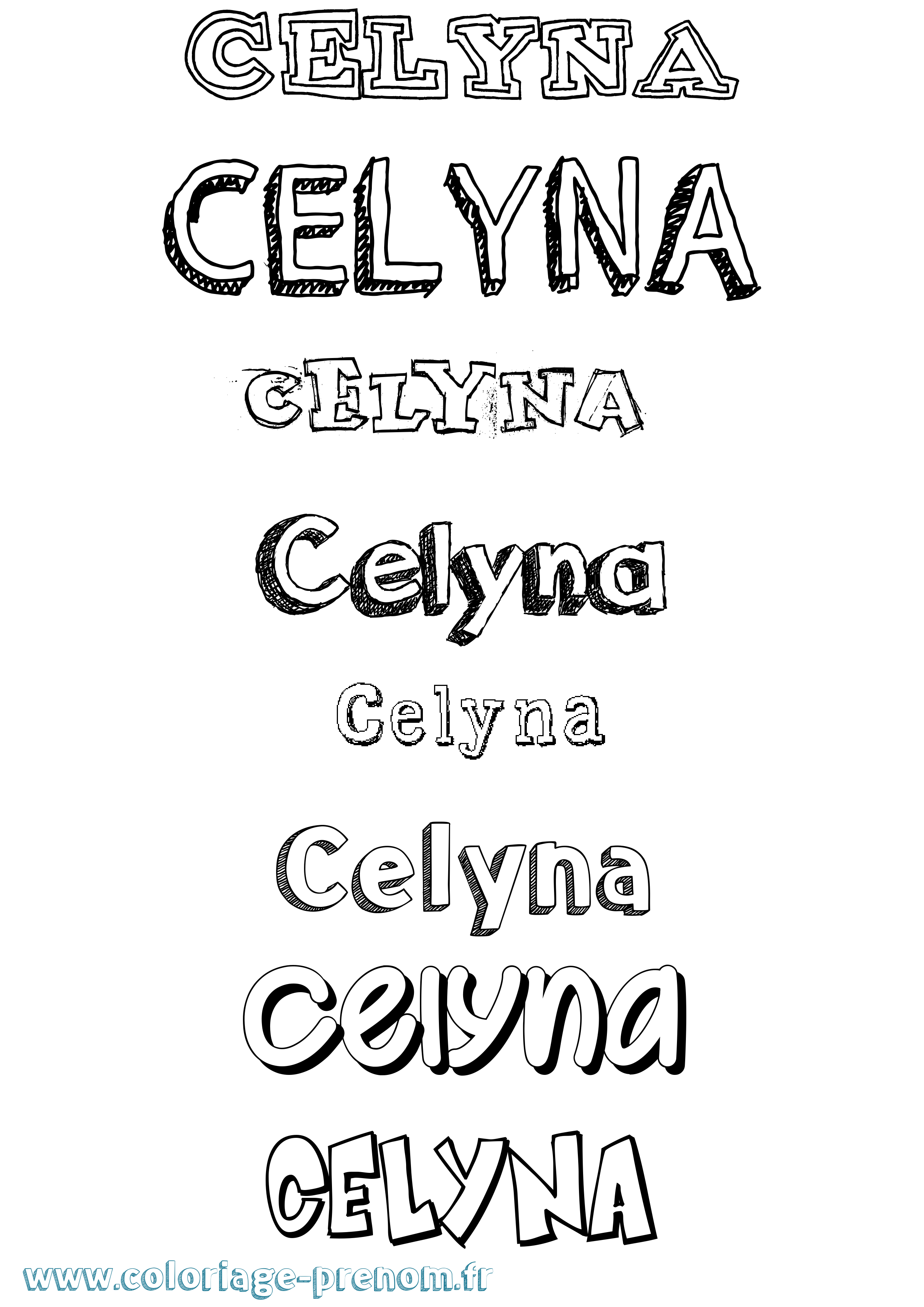 Coloriage Celyna Dessiné Coloriage prénom Celyna Dessiné