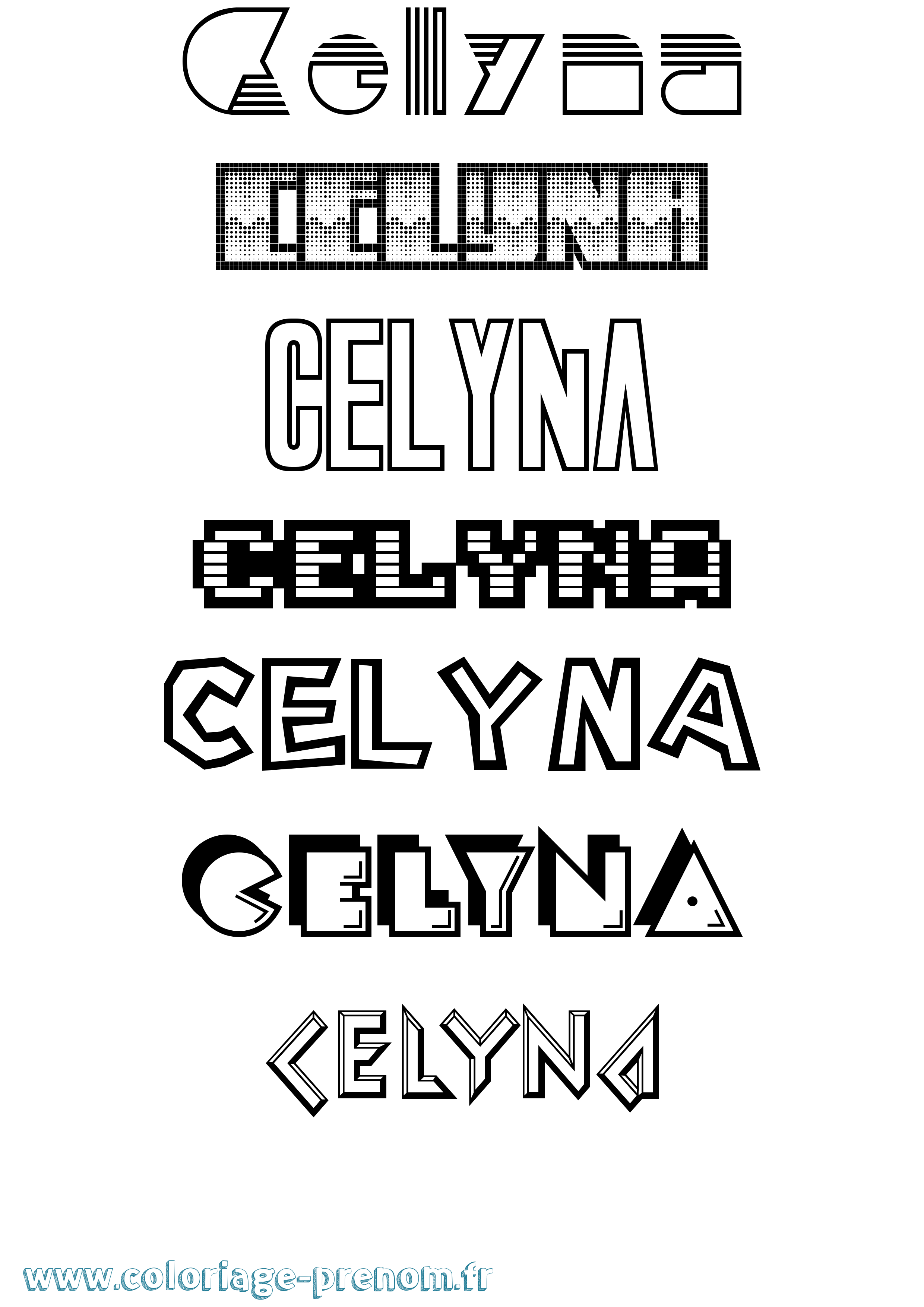 Coloriage Celyna Jeux Vidéos Coloriage prénom Celyna Jeux Vidéos