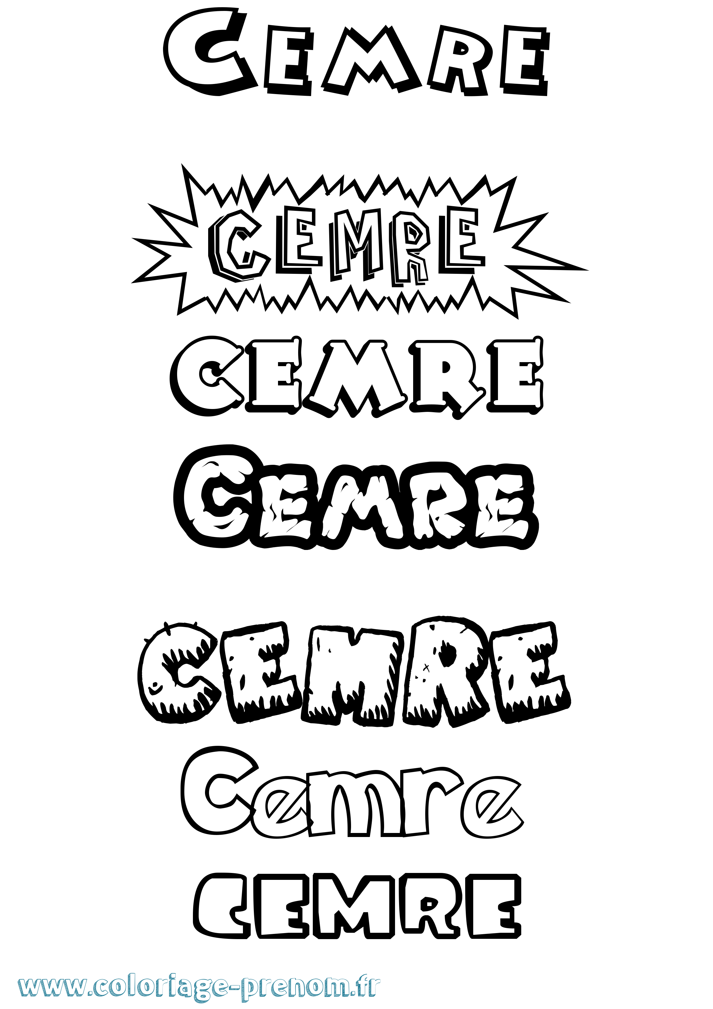 Coloriage Cemre Dessin Animé Coloriage prénom Cemre Dessin Animé