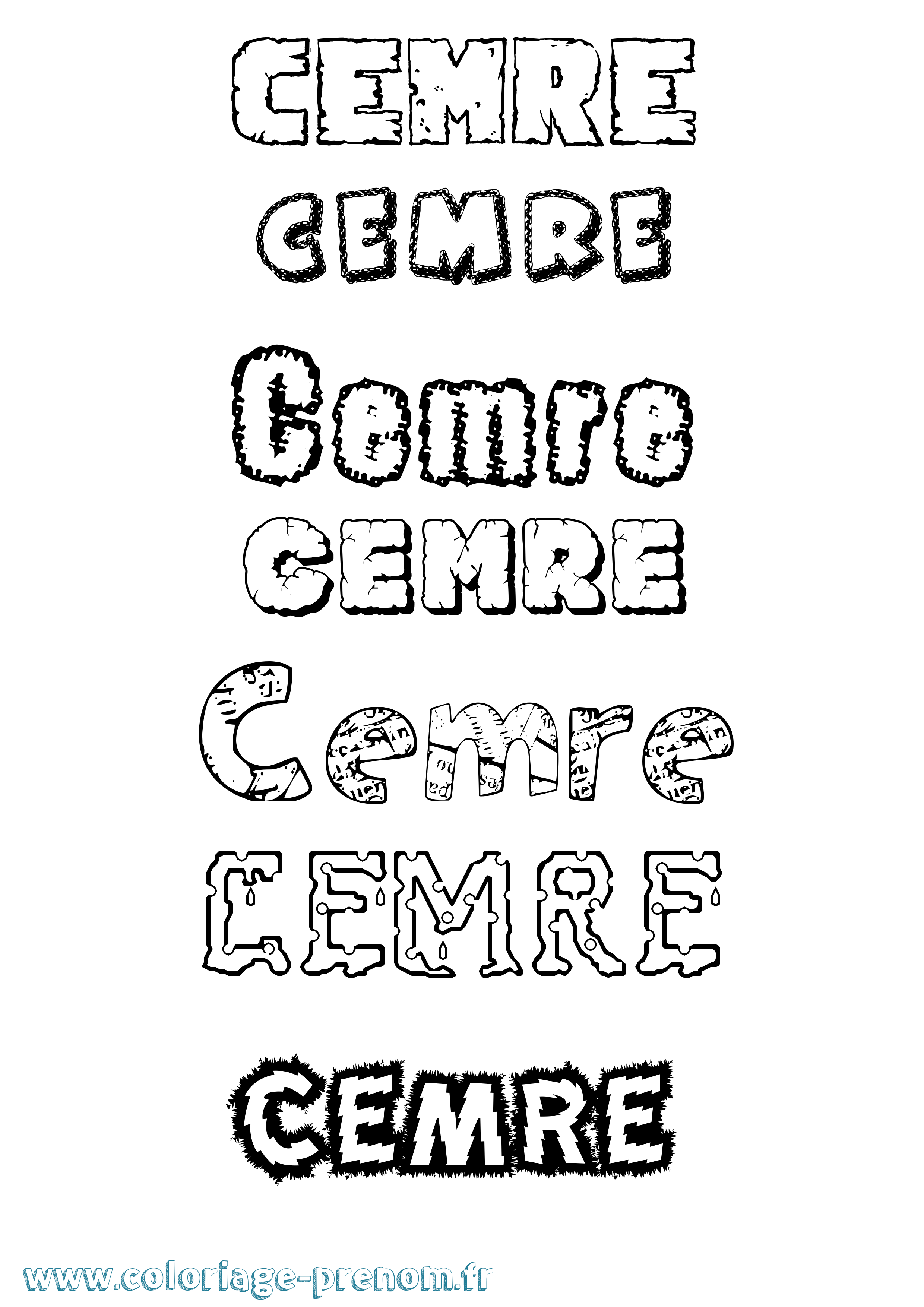 Coloriage Cemre Destructuré Coloriage prénom Cemre Destructuré