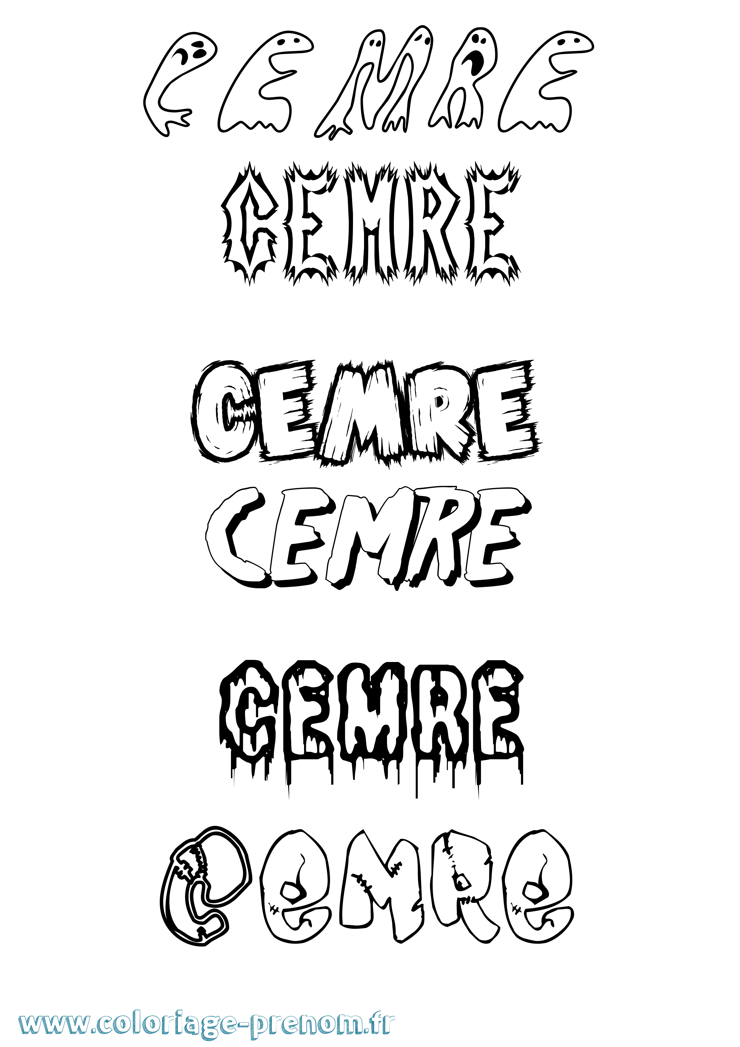Coloriage Cemre Frisson Coloriage prénom Cemre Frisson