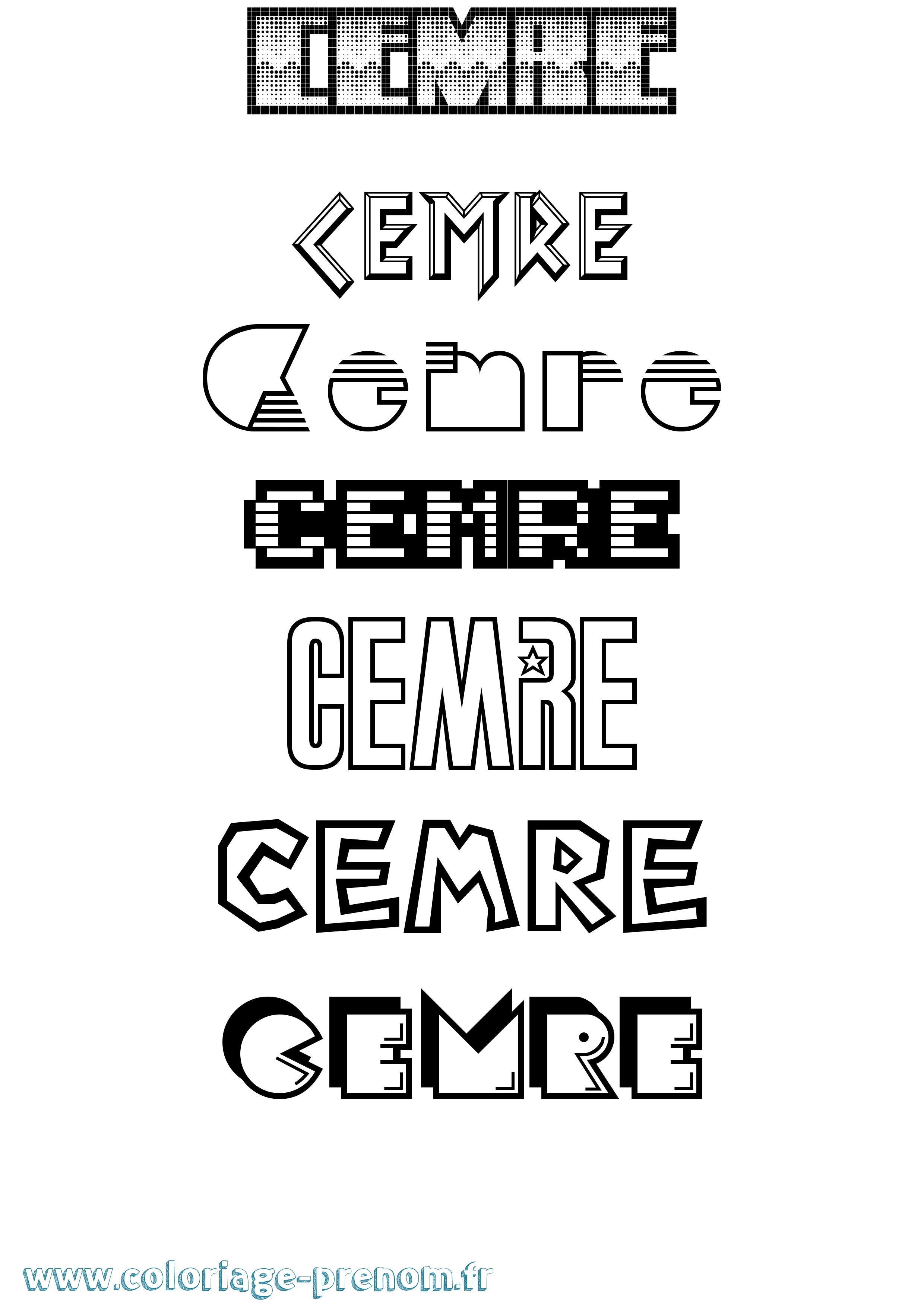 Coloriage Cemre Jeux Vidéos Coloriage prénom Cemre Jeux Vidéos