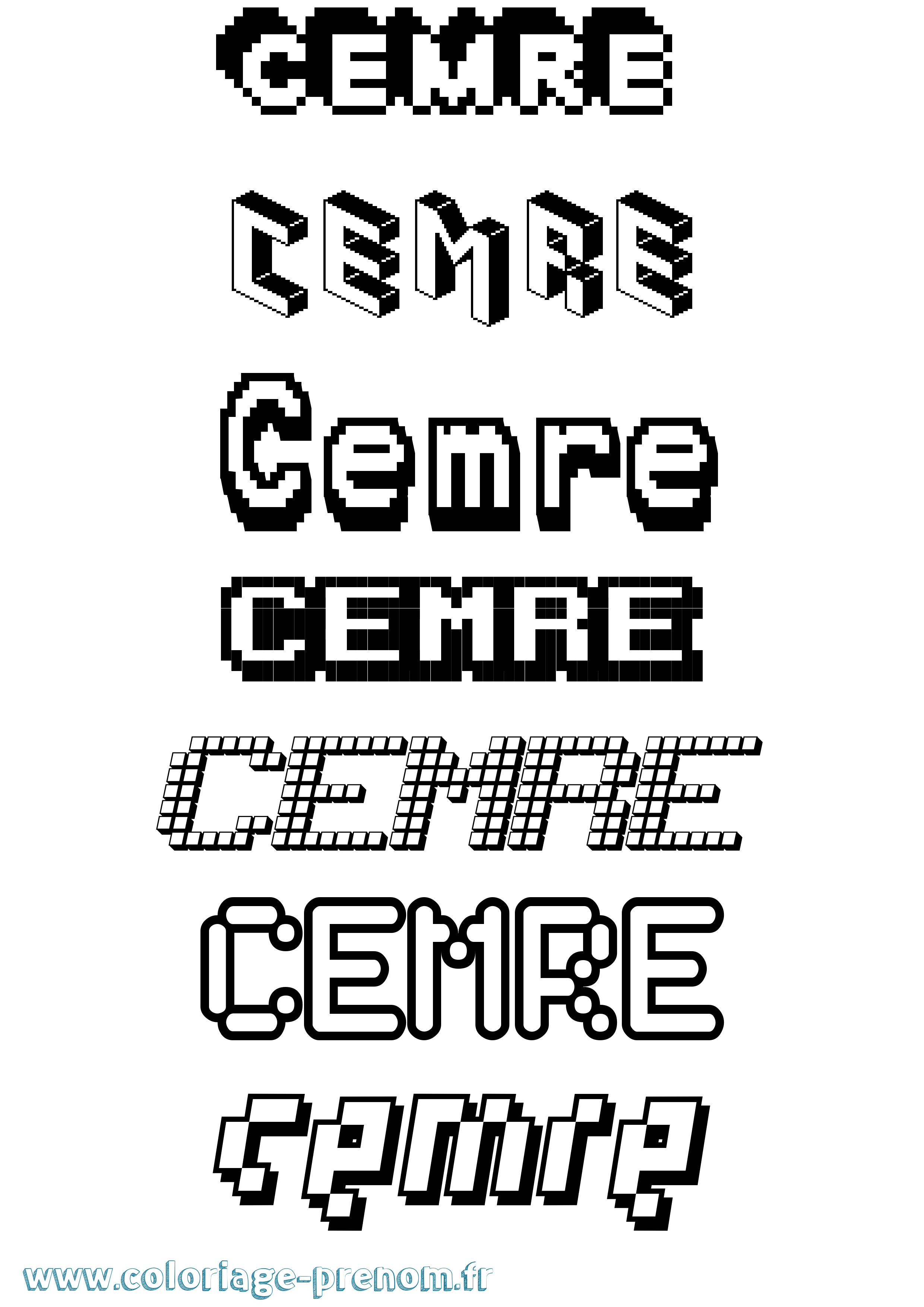 Coloriage Cemre Pixel Coloriage prénom Cemre Pixel