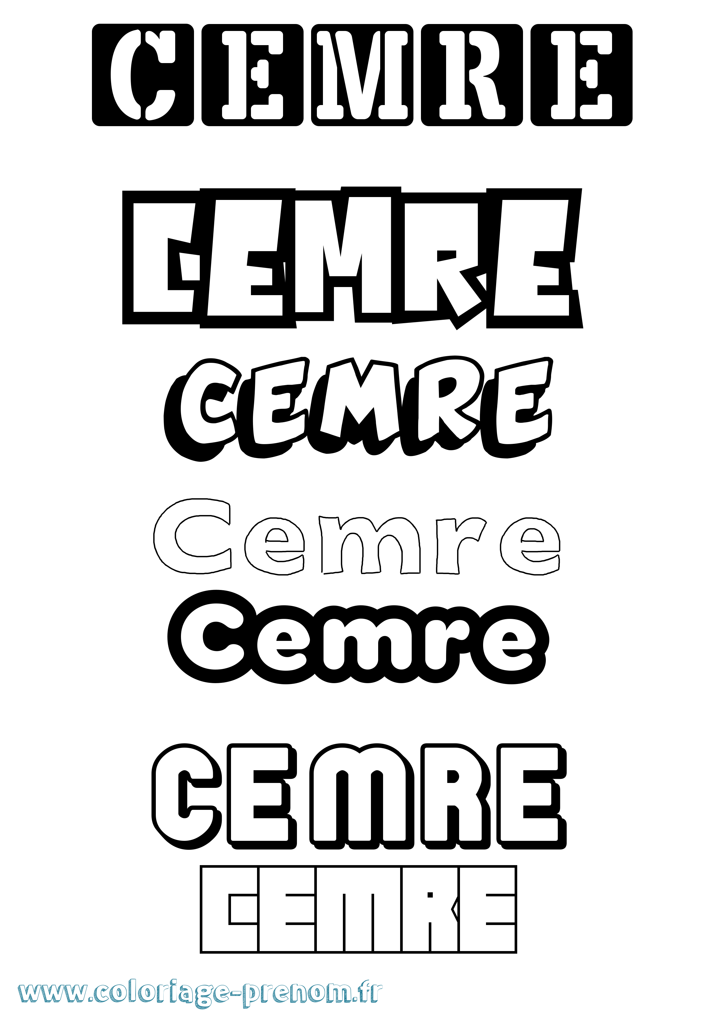 Coloriage Cemre Simple Coloriage prénom Cemre Simple