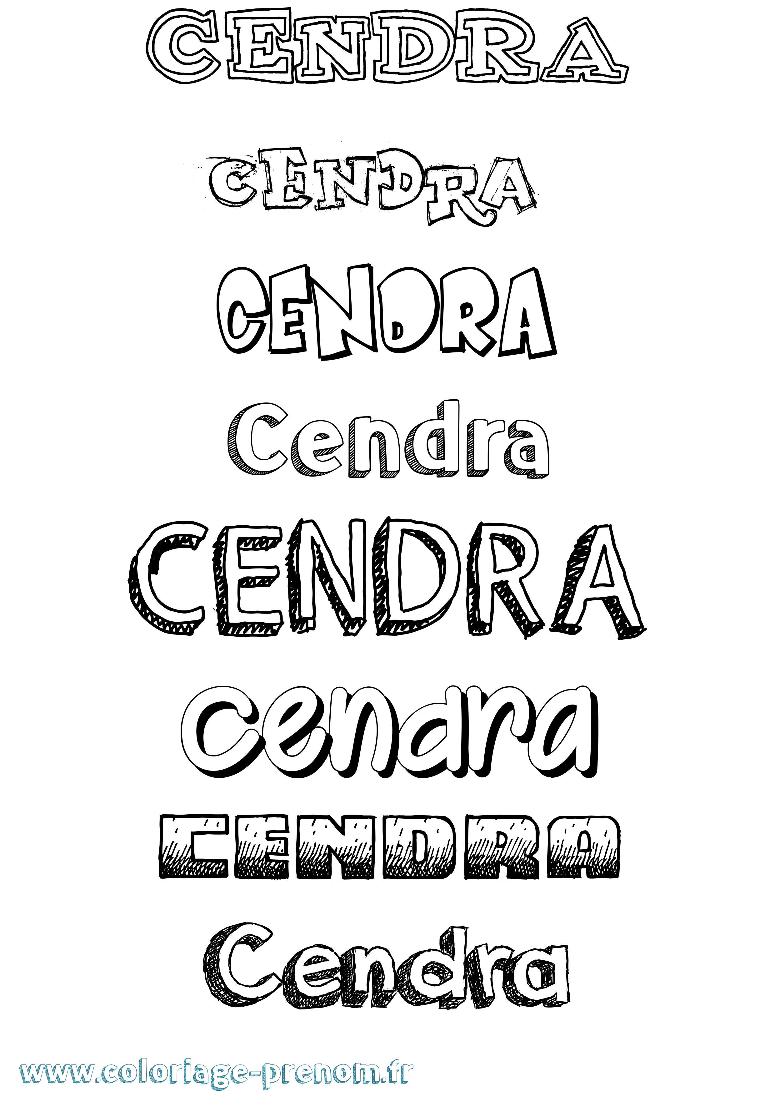 Coloriage Cendra Dessiné Coloriage prénom Cendra Dessiné