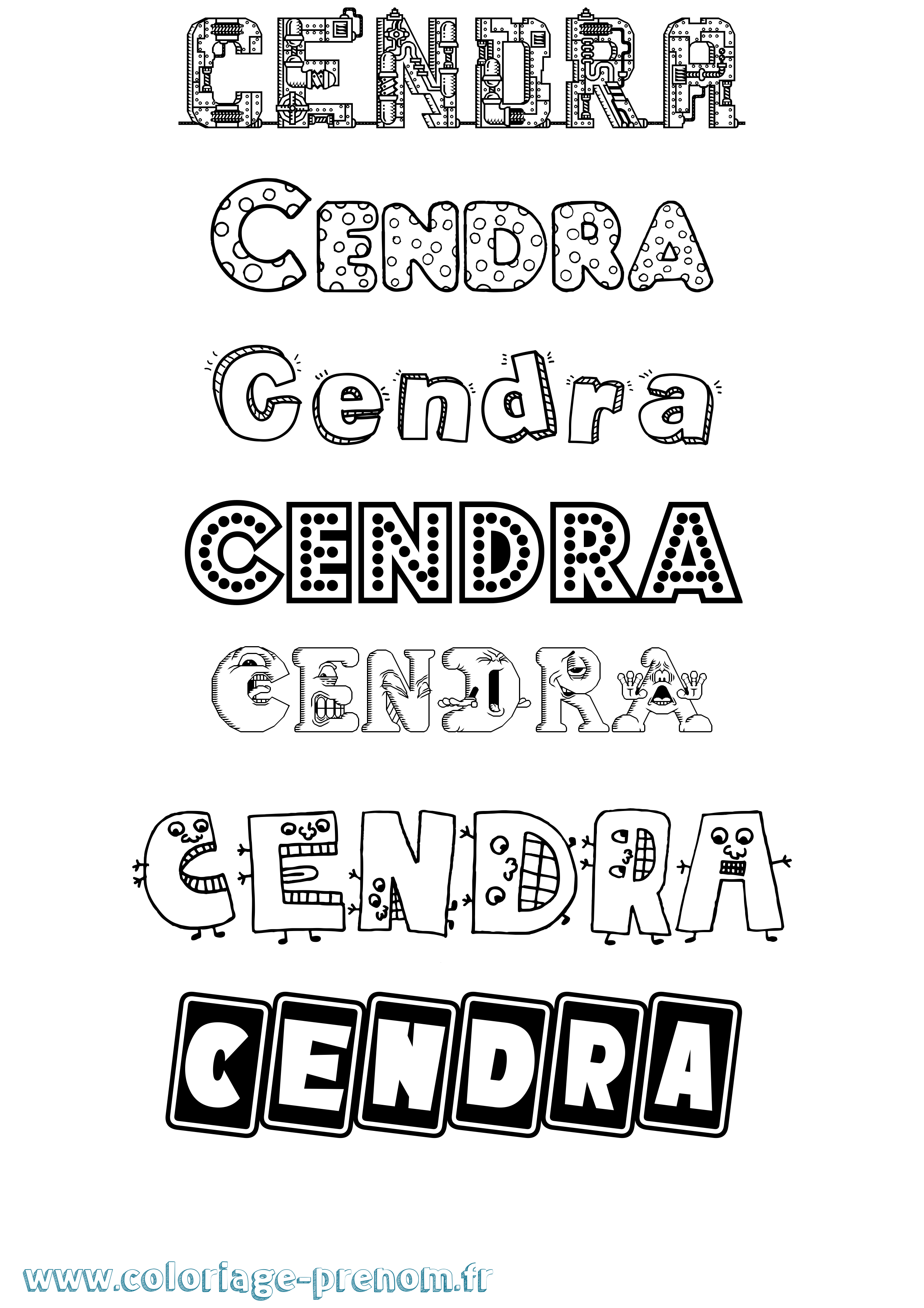 Coloriage Cendra Fun Coloriage prénom Cendra Fun