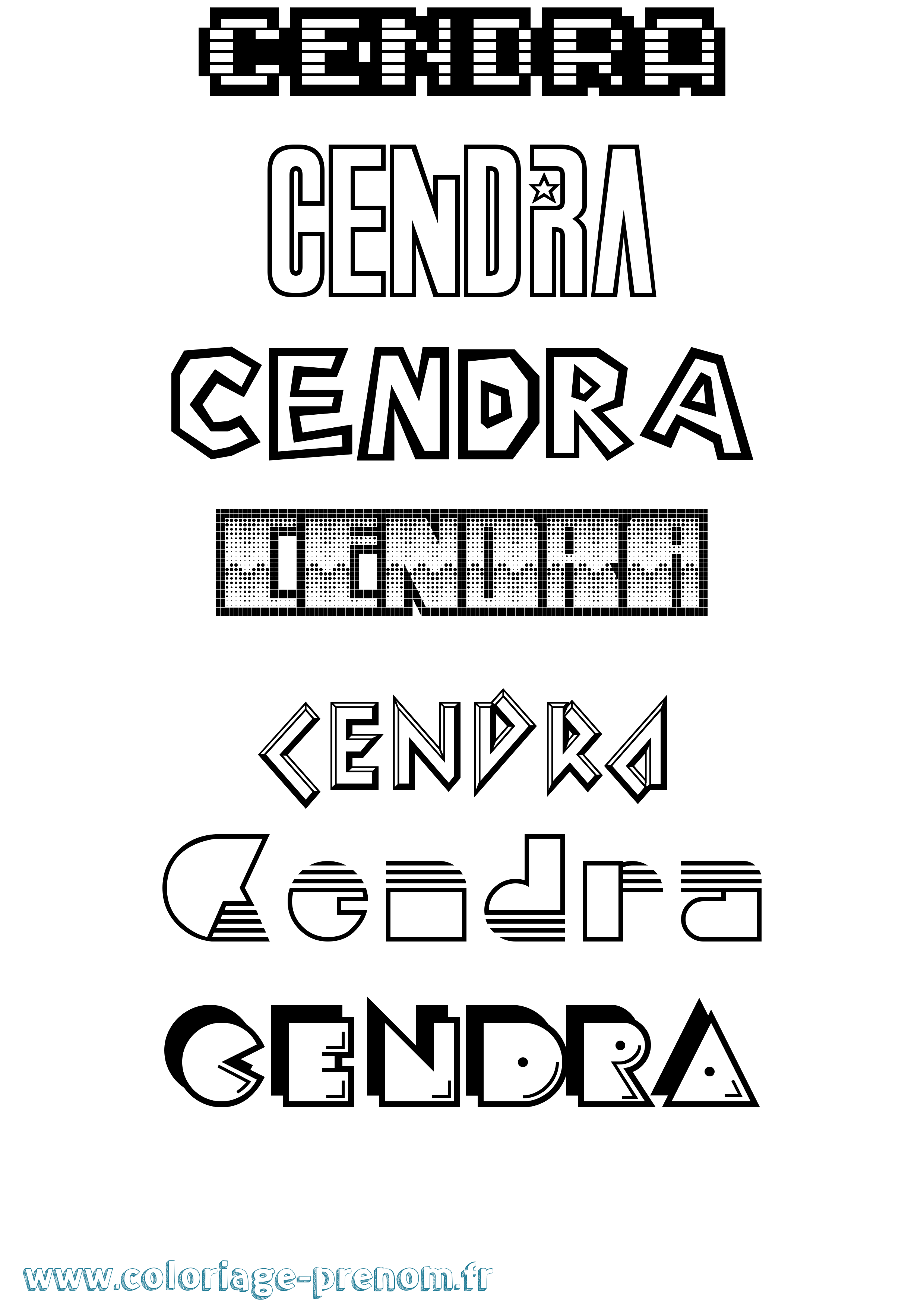 Coloriage Cendra Jeux Vidéos Coloriage prénom Cendra Jeux Vidéos
