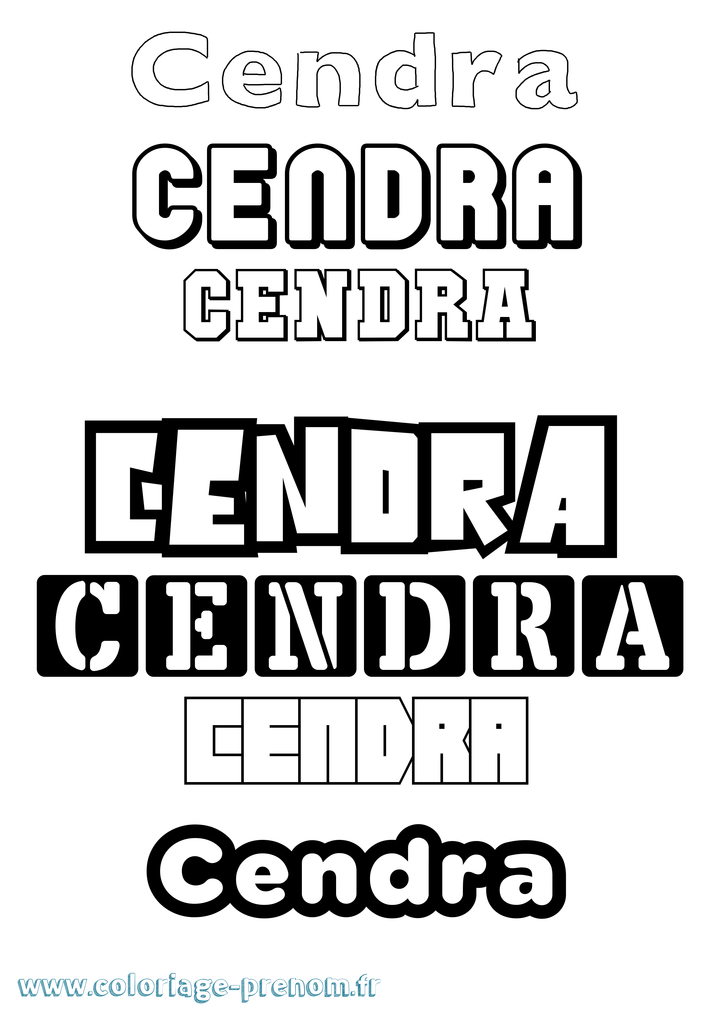Coloriage Cendra Simple Coloriage prénom Cendra Simple