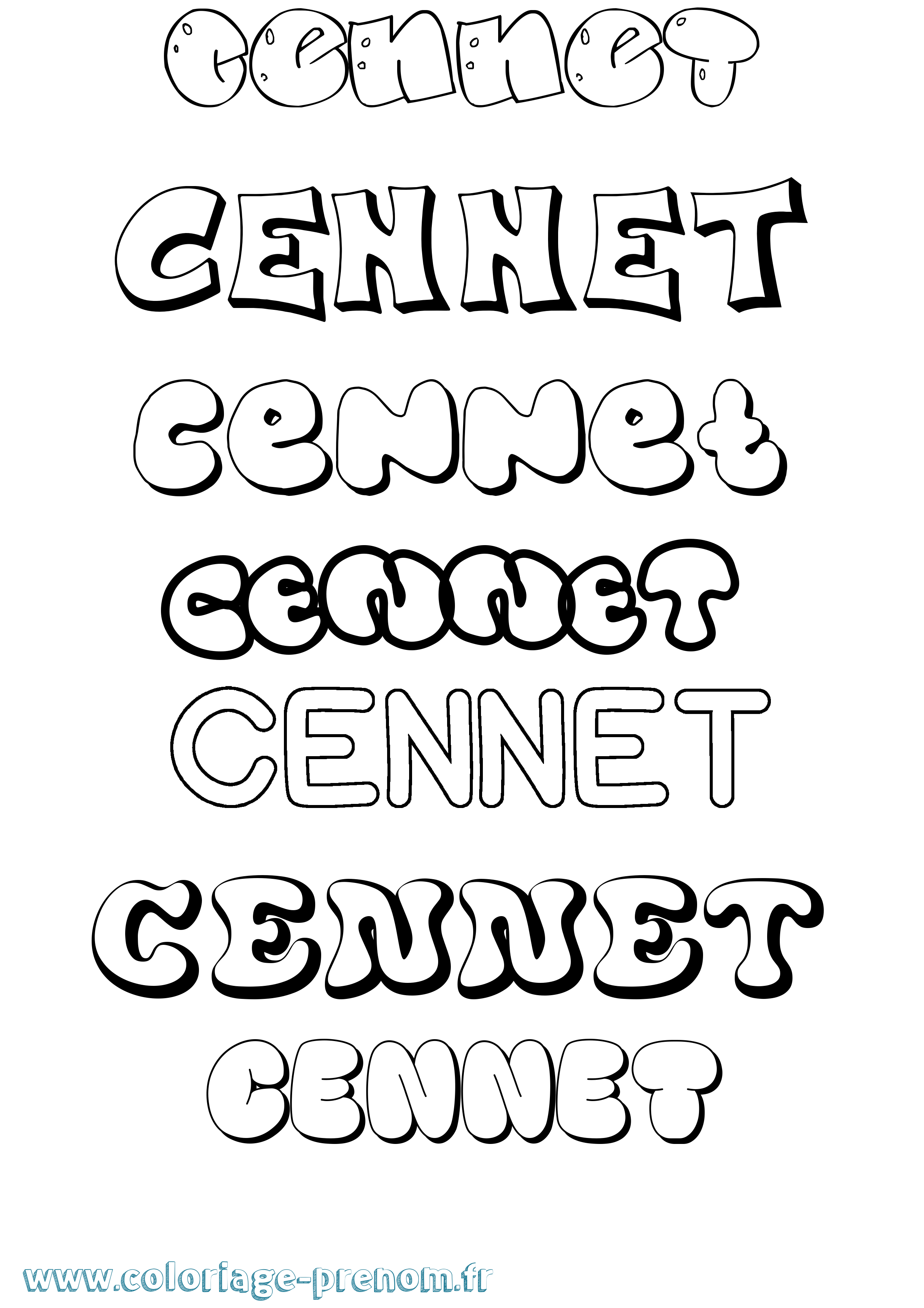Coloriage Cennet Bubble Coloriage prénom Cennet Bubble