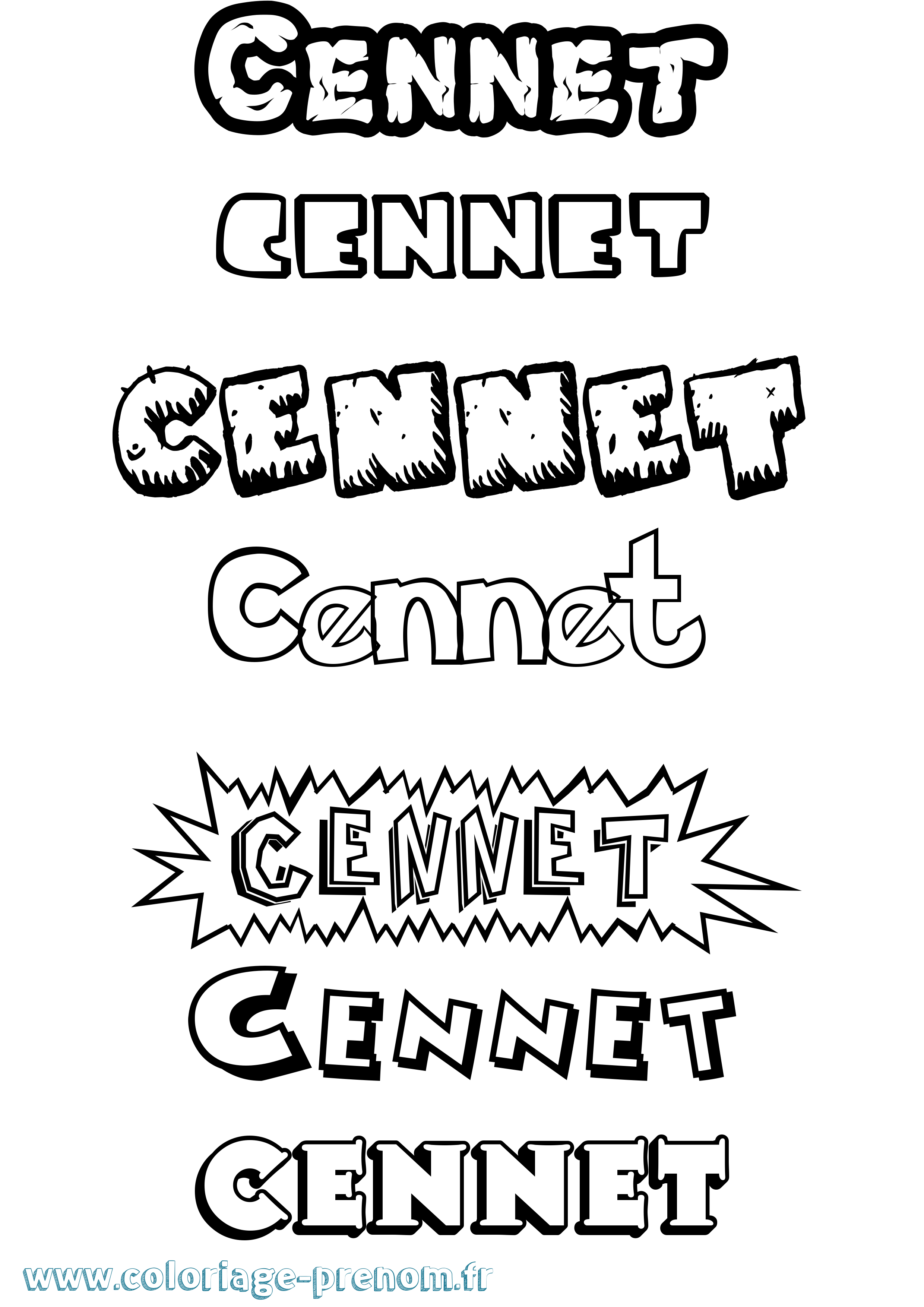 Coloriage Cennet Dessin Animé Coloriage prénom Cennet Dessin Animé