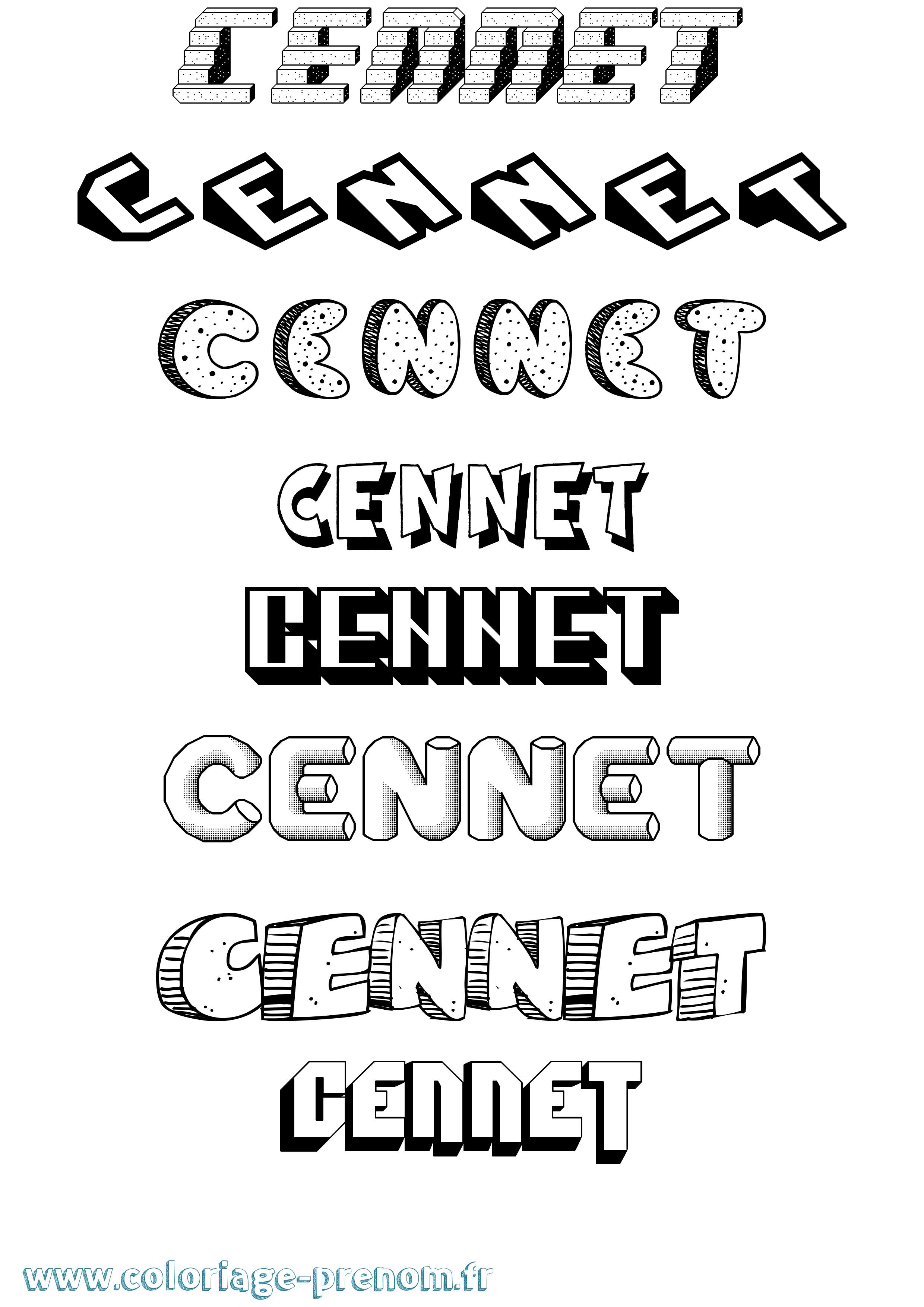 Coloriage Cennet Effet 3D Coloriage prénom Cennet Effet 3D