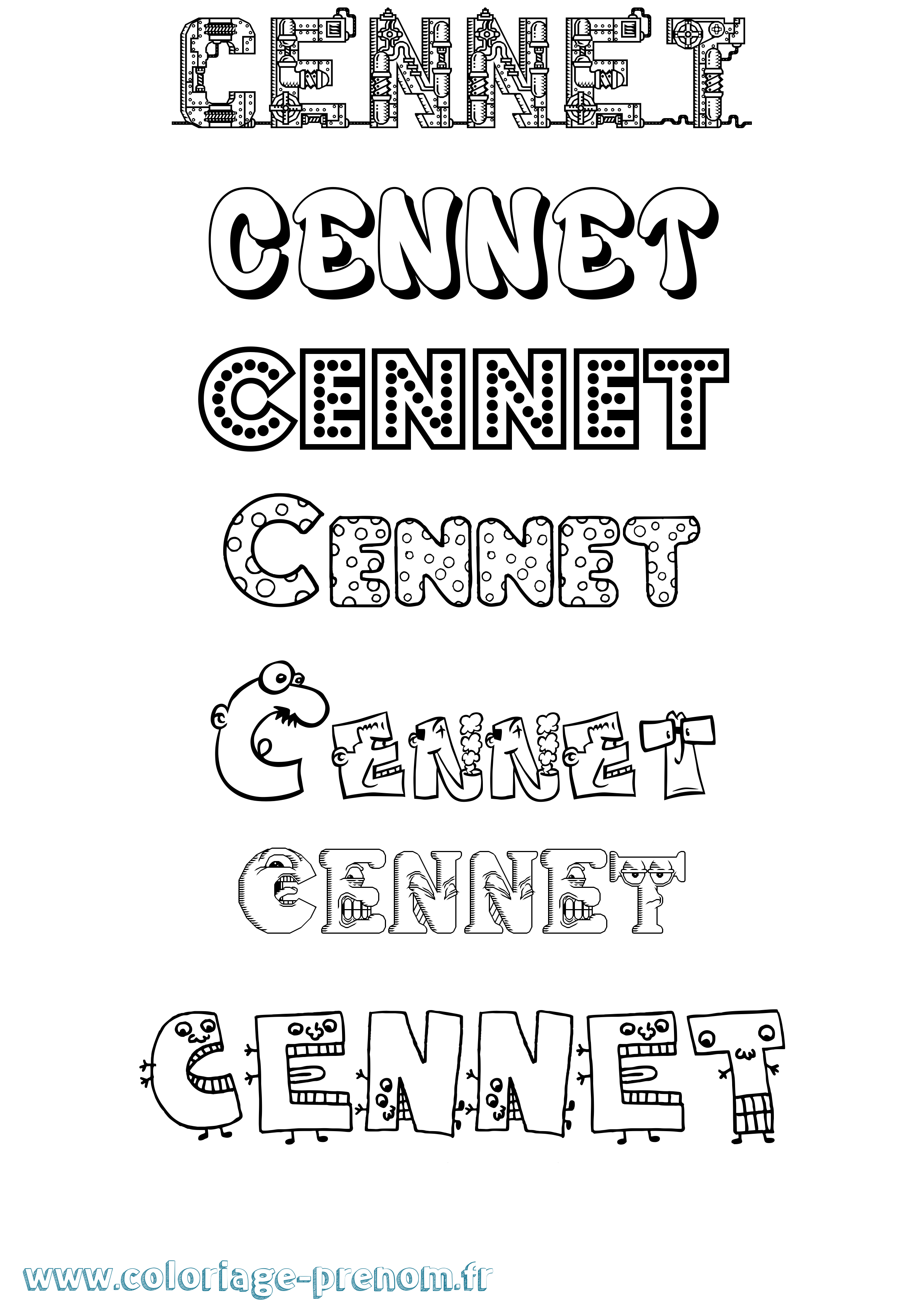 Coloriage Cennet Fun Coloriage prénom Cennet Fun