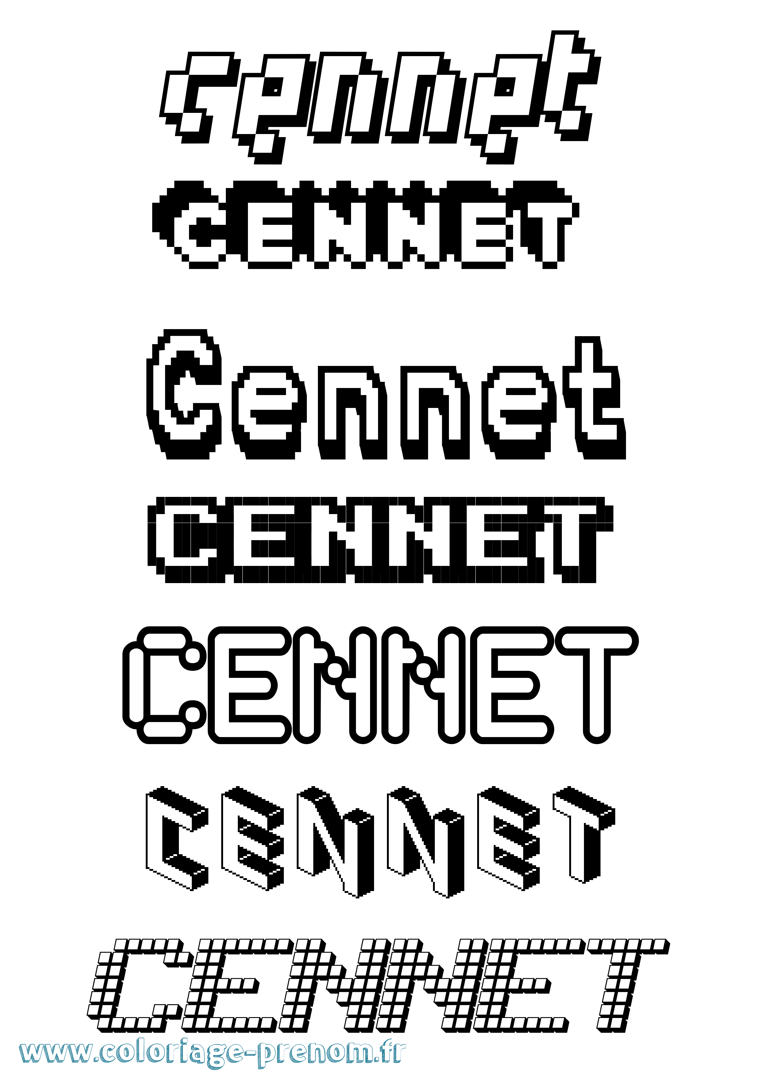 Coloriage Cennet Pixel Coloriage prénom Cennet Pixel