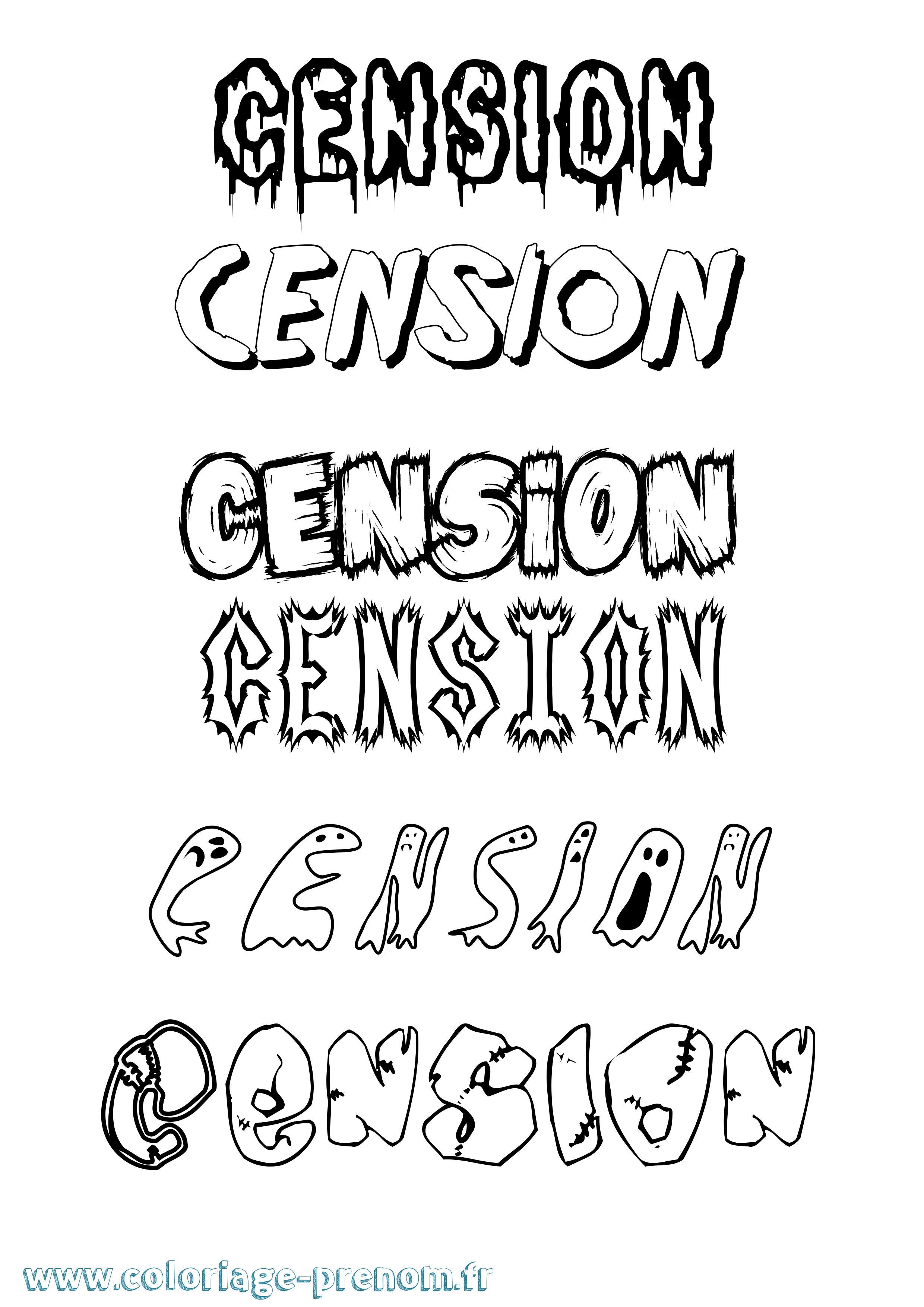 Coloriage Cension Frisson Coloriage prénom Cension Frisson