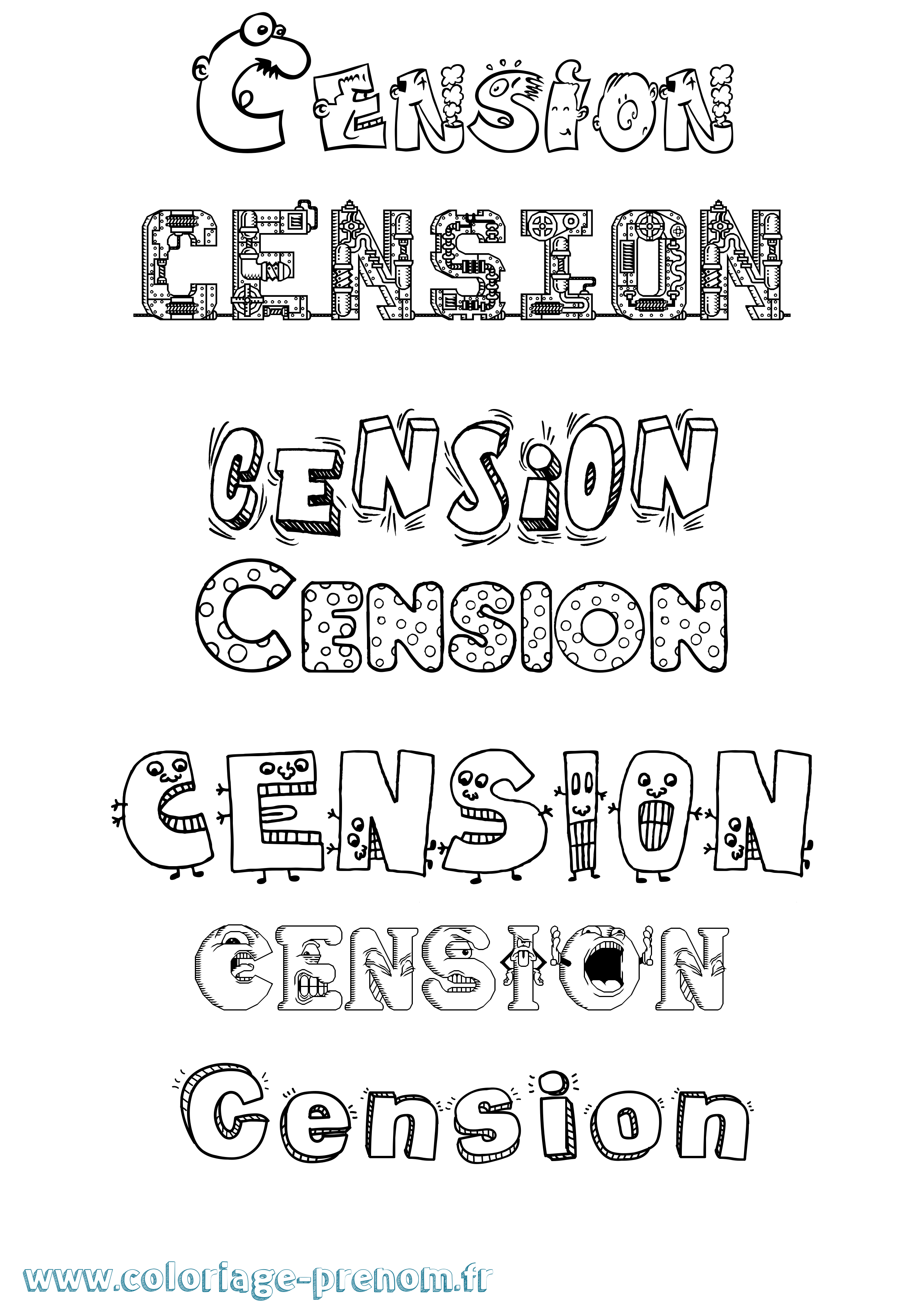 Coloriage Cension Fun Coloriage prénom Cension Fun