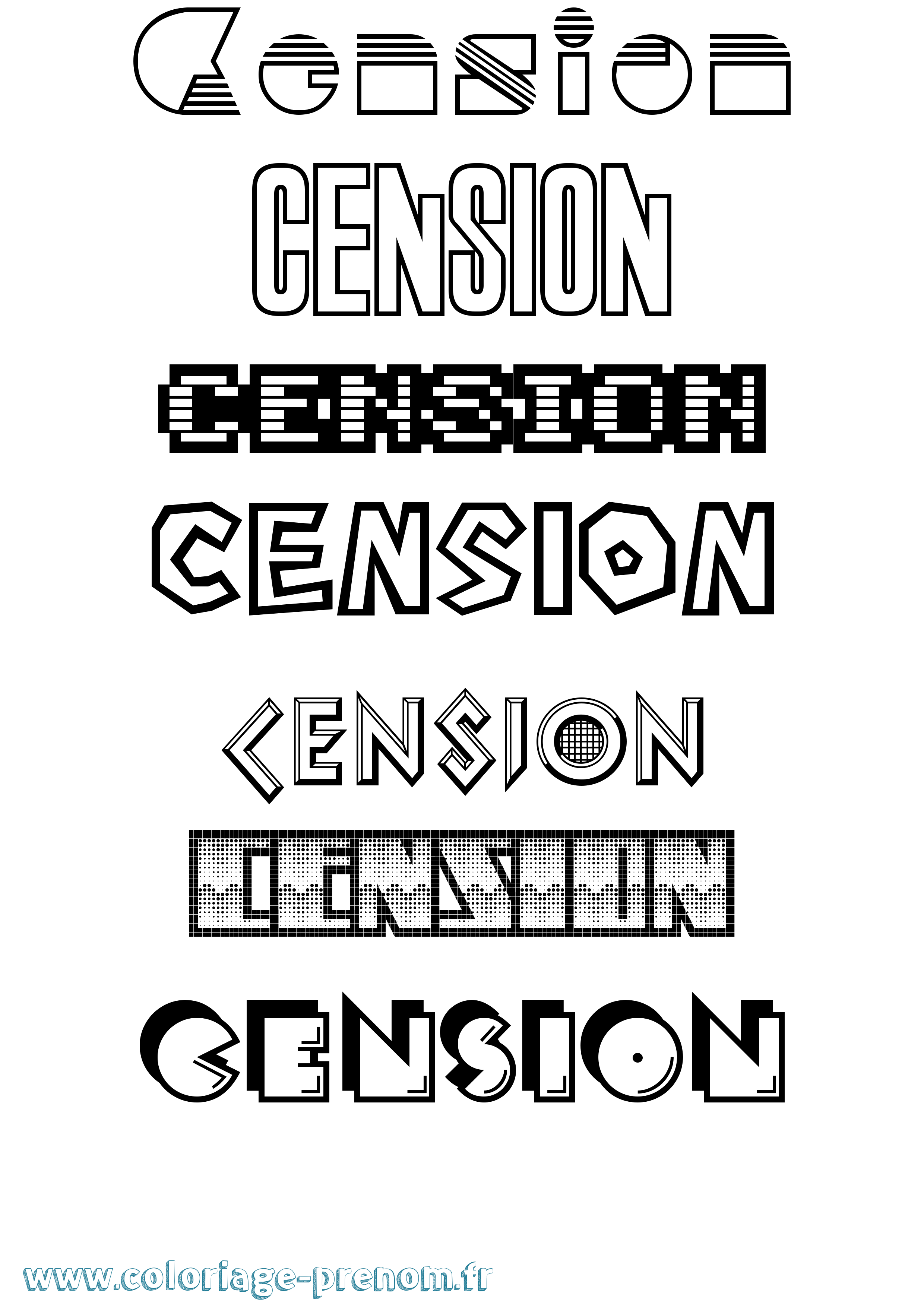 Coloriage Cension Jeux Vidéos Coloriage prénom Cension Jeux Vidéos