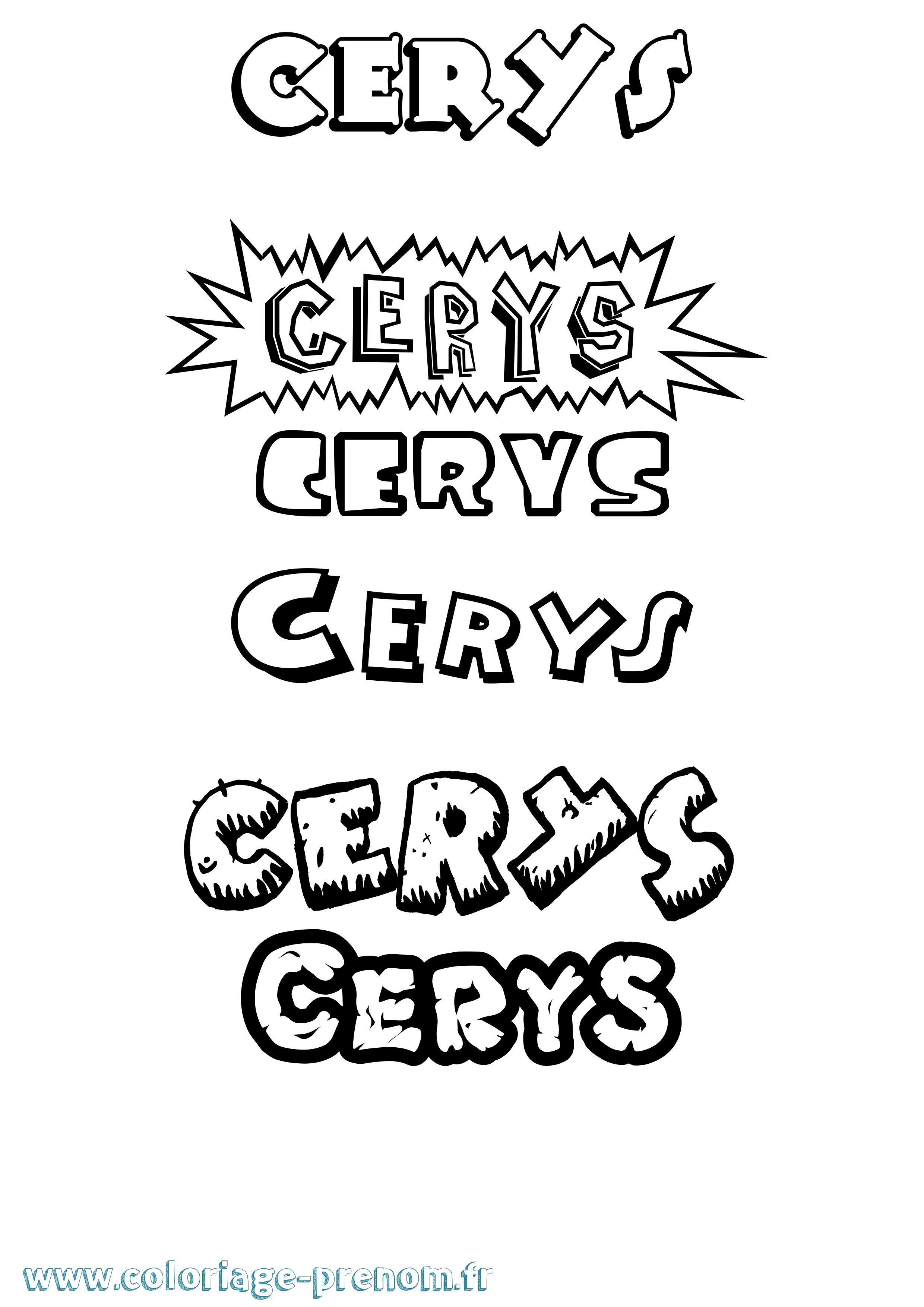 Coloriage Cerys Dessin Animé Coloriage prénom Cerys Dessin Animé