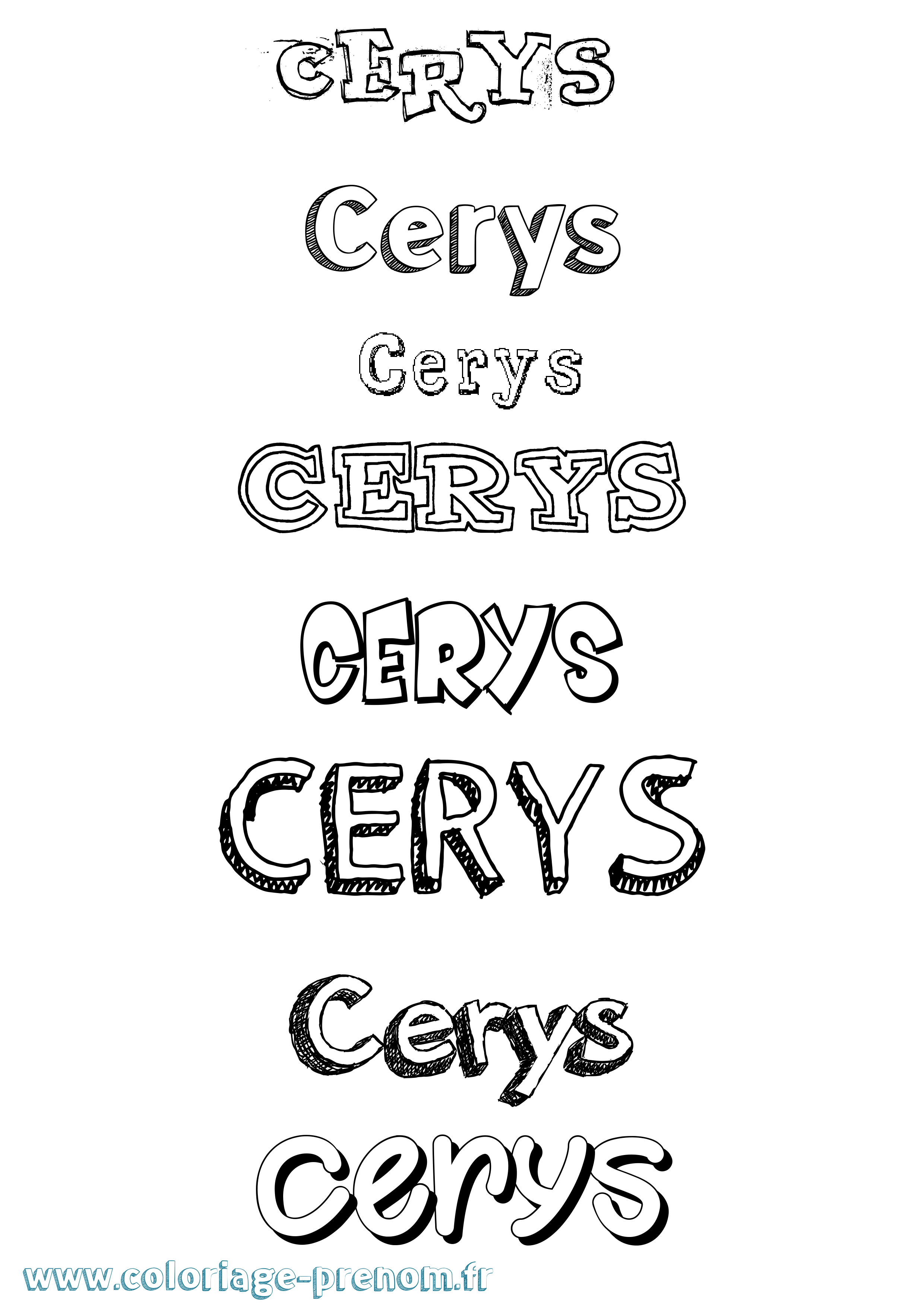 Coloriage Cerys Dessiné Coloriage prénom Cerys Dessiné