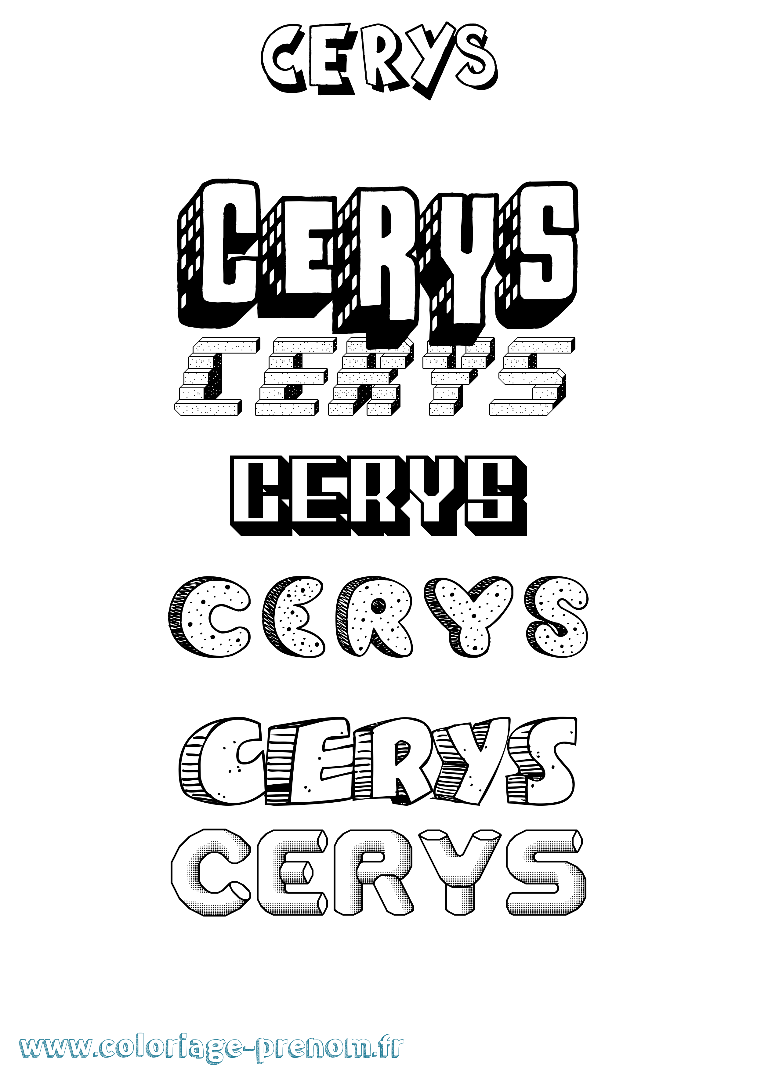 Coloriage Cerys Effet 3D Coloriage prénom Cerys Effet 3D