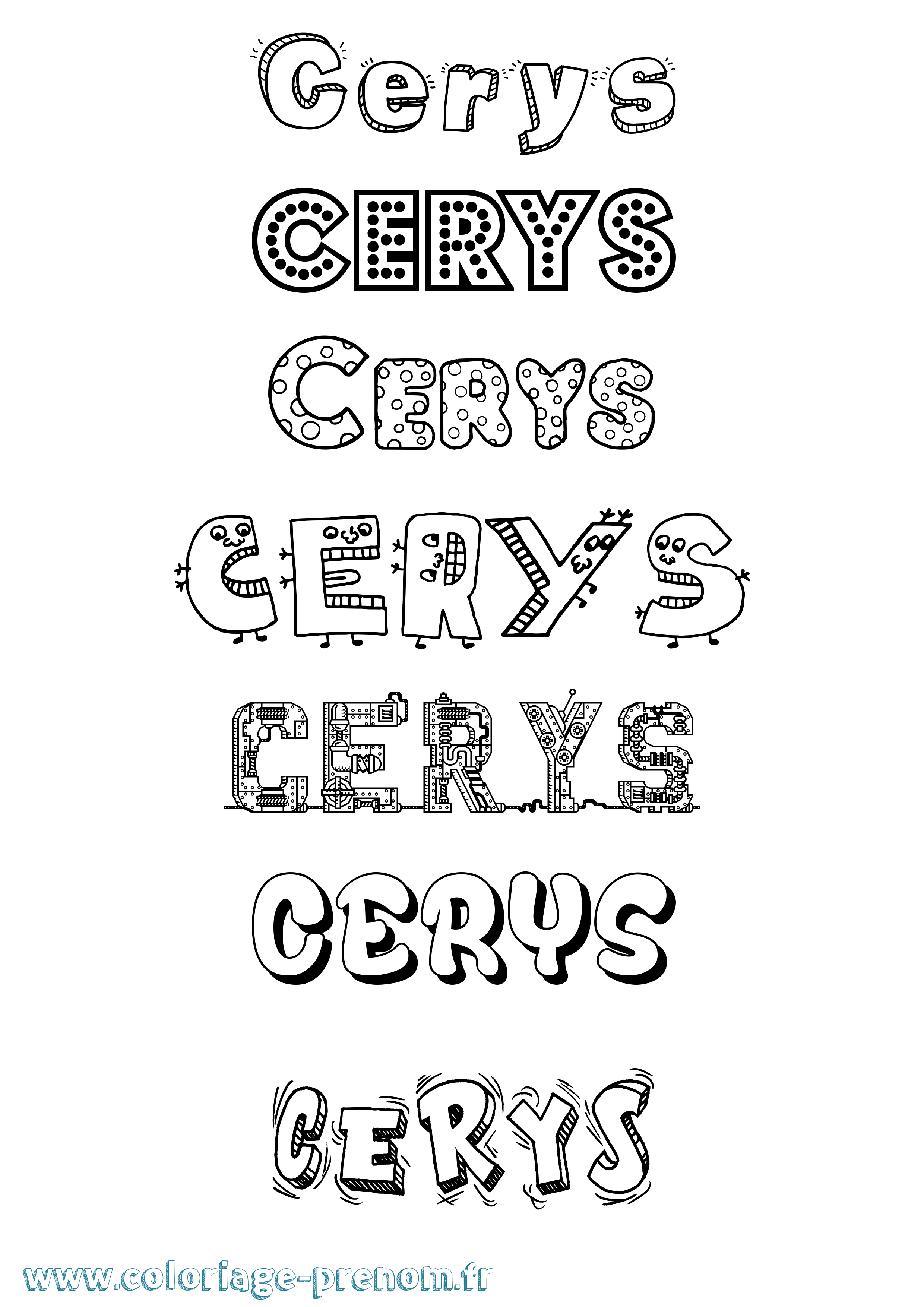Coloriage Cerys Fun Coloriage prénom Cerys Fun