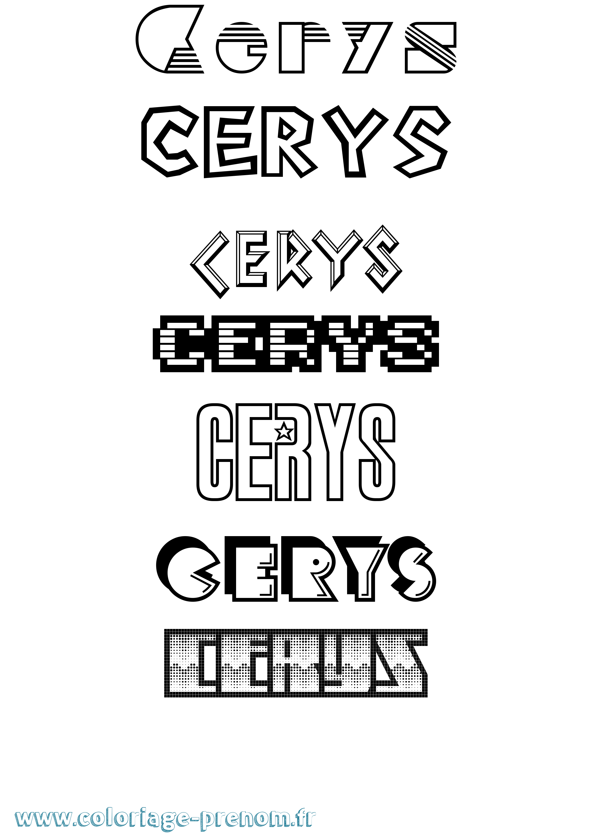 Coloriage Cerys Jeux Vidéos Coloriage prénom Cerys Jeux Vidéos