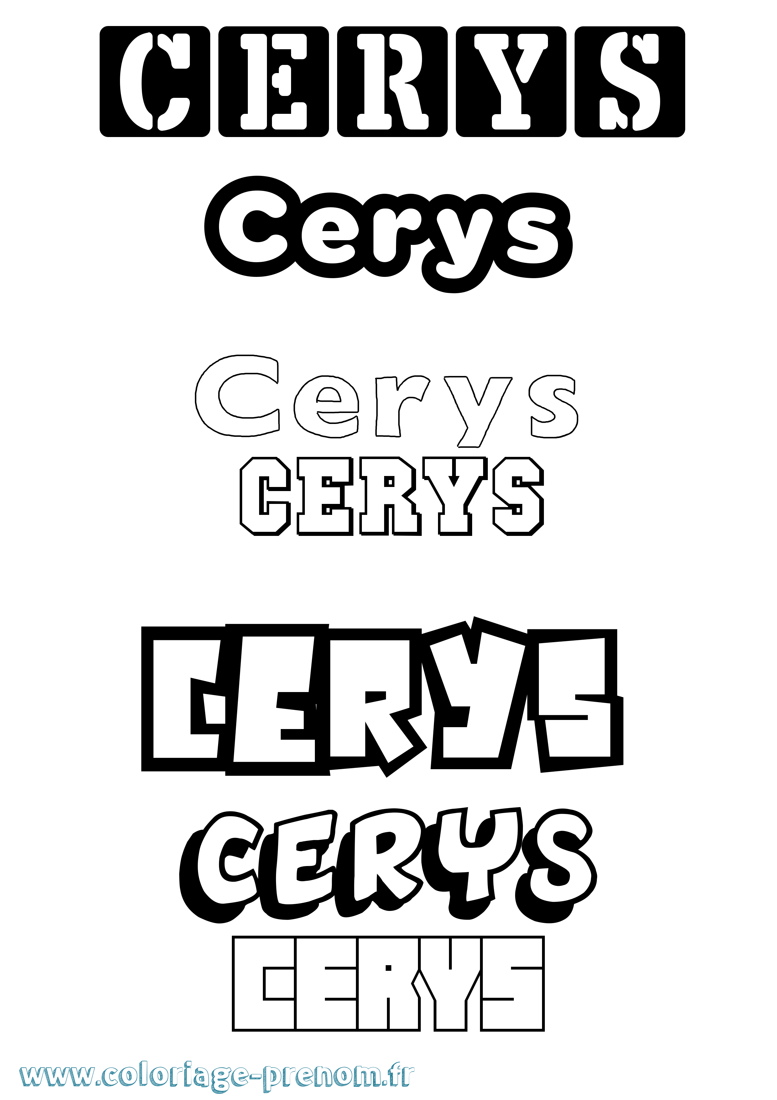 Coloriage Cerys Simple Coloriage prénom Cerys Simple