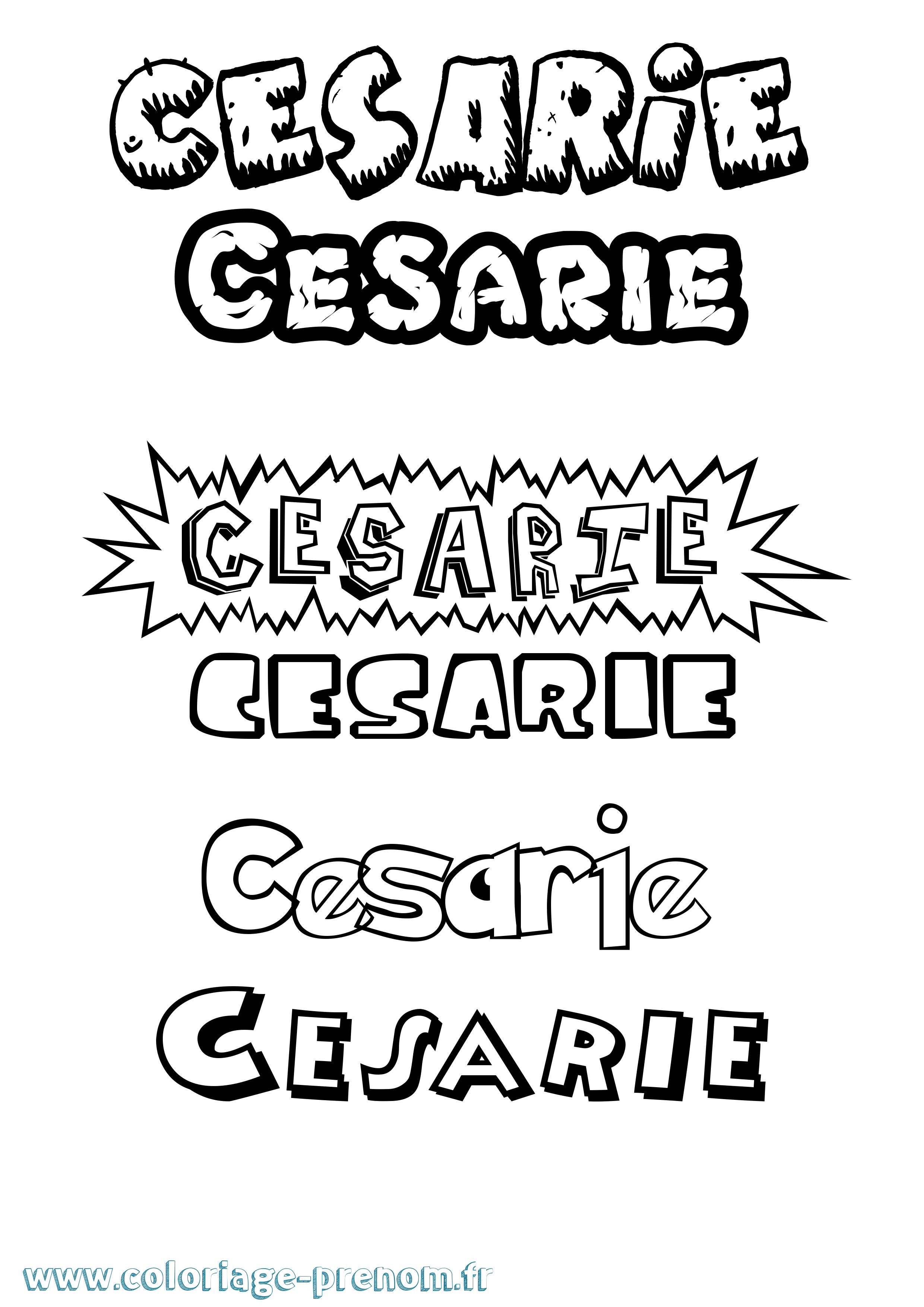 Coloriage Cesarie Dessin Animé Coloriage prénom Cesarie Dessin Animé