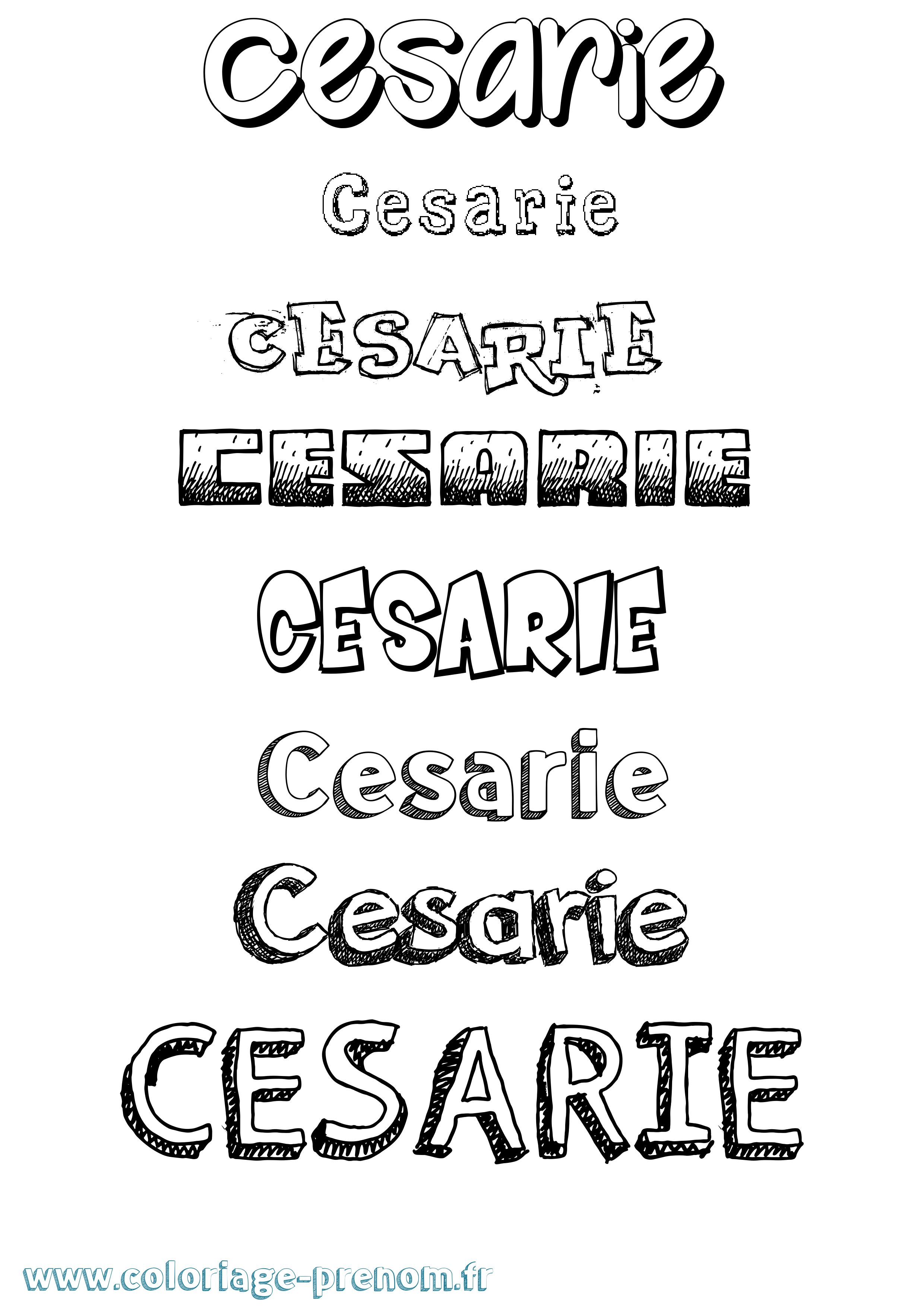 Coloriage Cesarie Dessiné Coloriage prénom Cesarie Dessiné