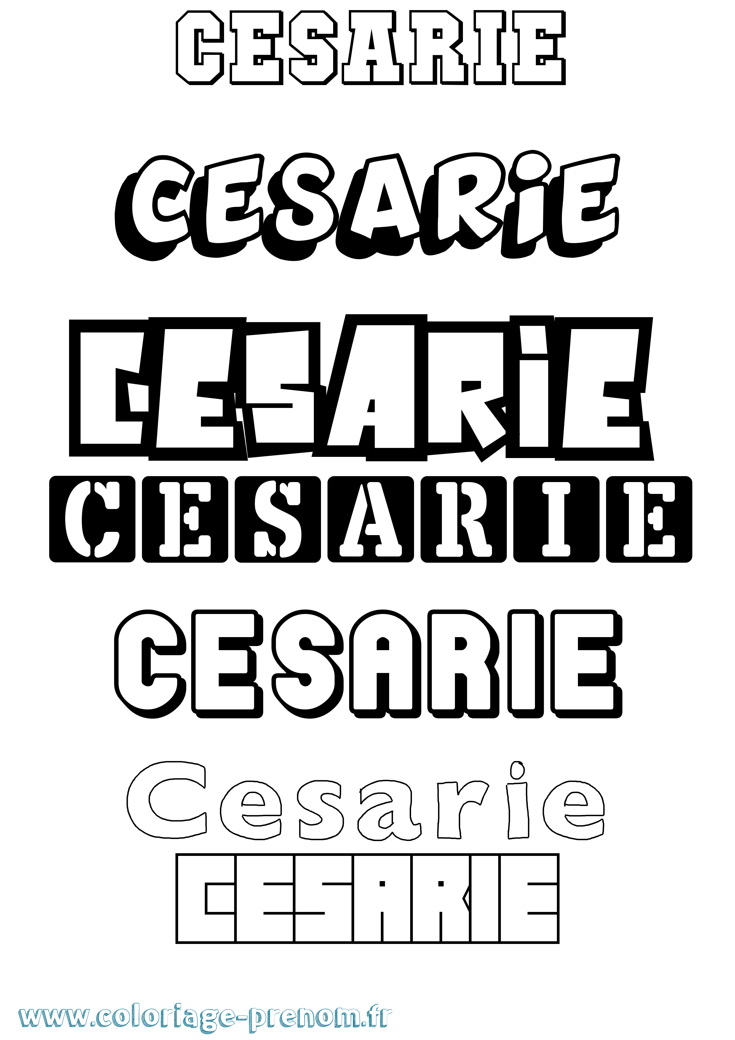 Coloriage Cesarie Simple Coloriage prénom Cesarie Simple