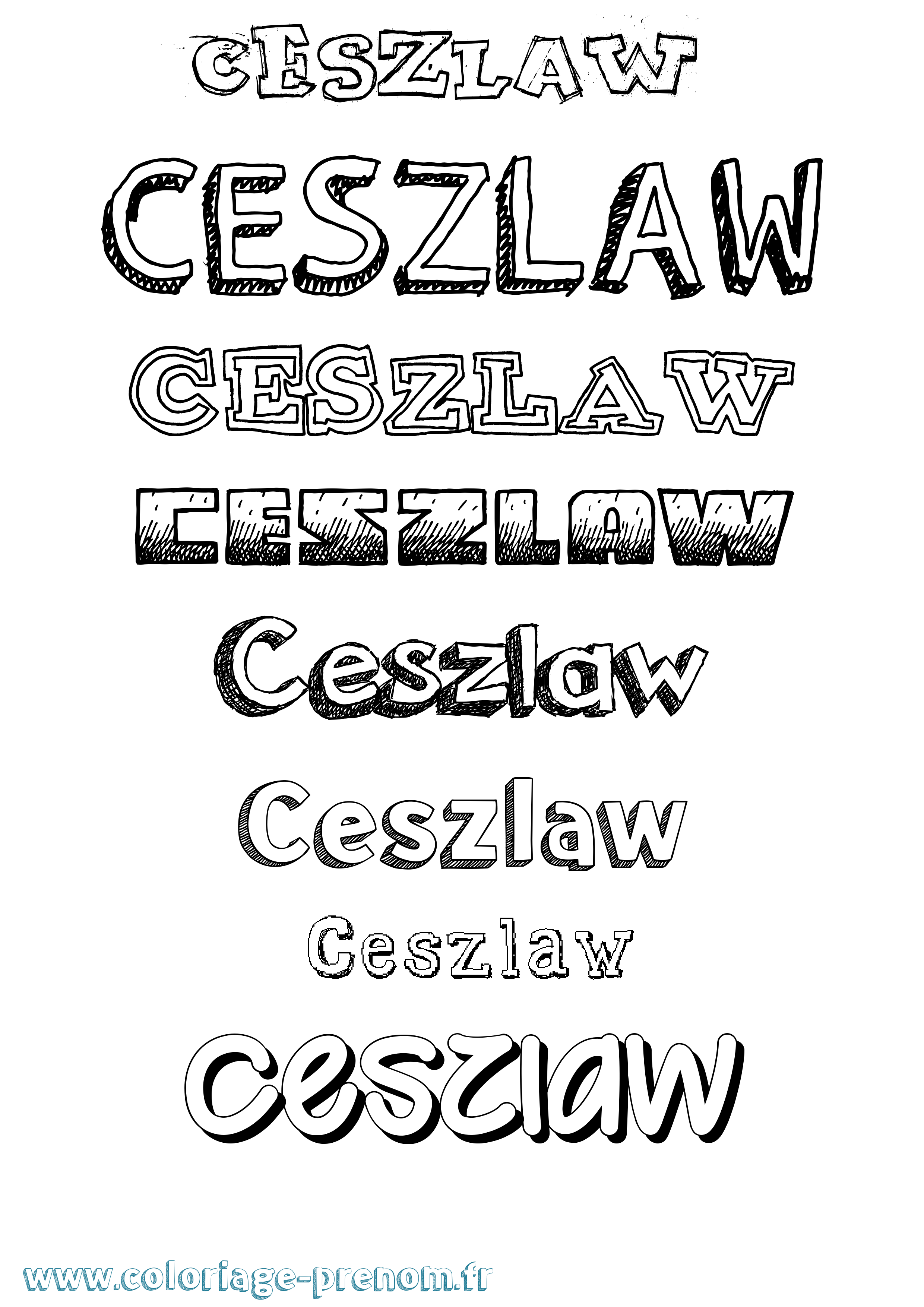 Coloriage Ceszlaw Dessiné Coloriage prénom Ceszlaw Dessiné