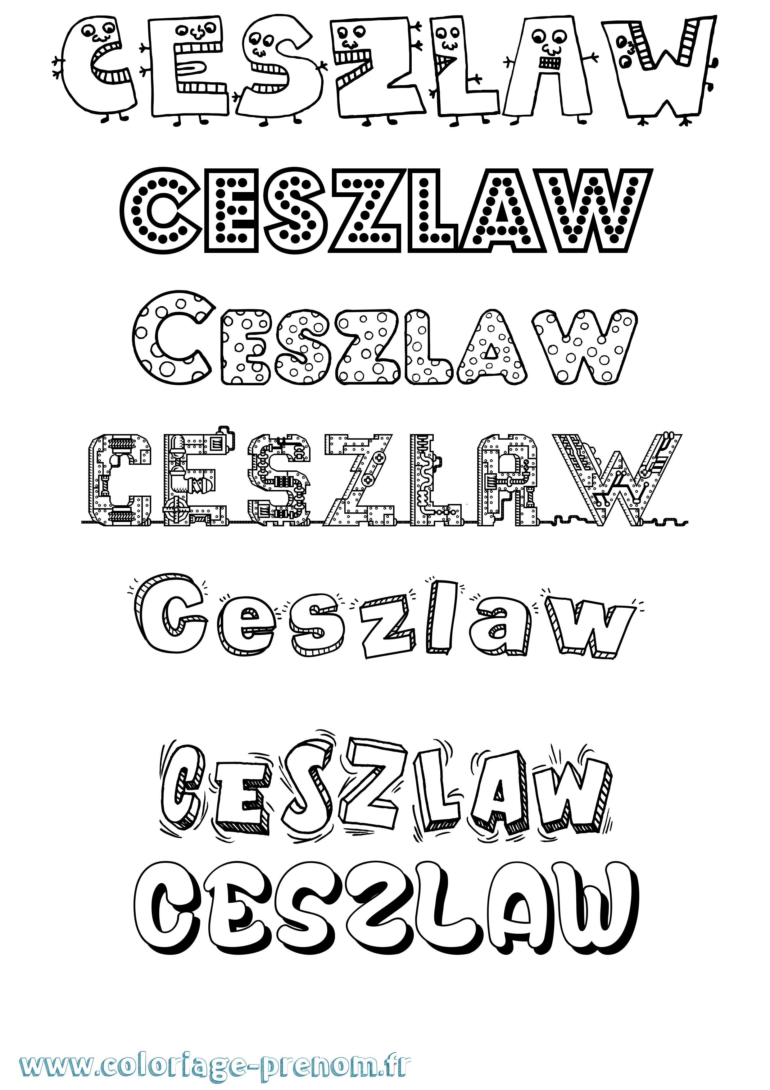 Coloriage Ceszlaw Fun Coloriage prénom Ceszlaw Fun