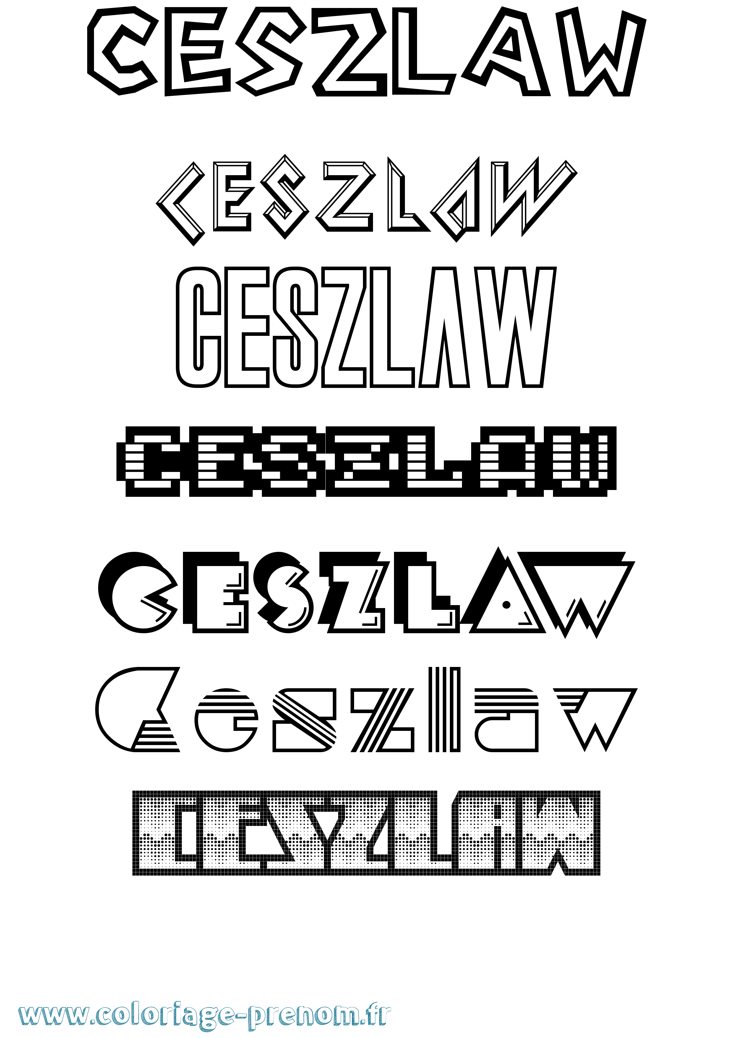 Coloriage Ceszlaw Jeux Vidéos Coloriage prénom Ceszlaw Jeux Vidéos