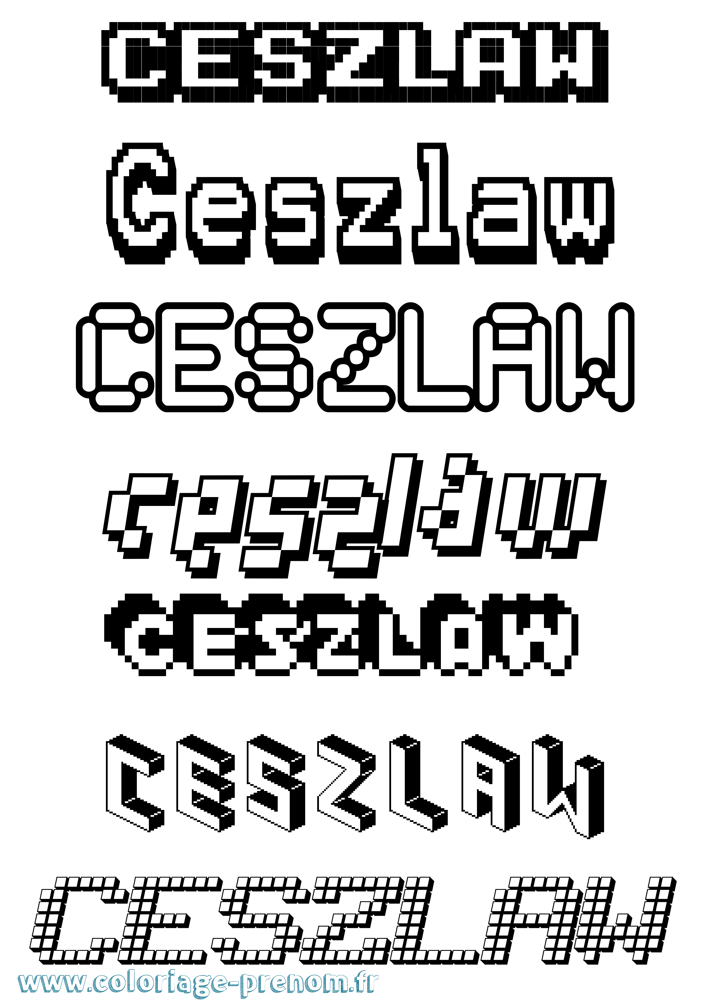 Coloriage Ceszlaw Pixel Coloriage prénom Ceszlaw Pixel