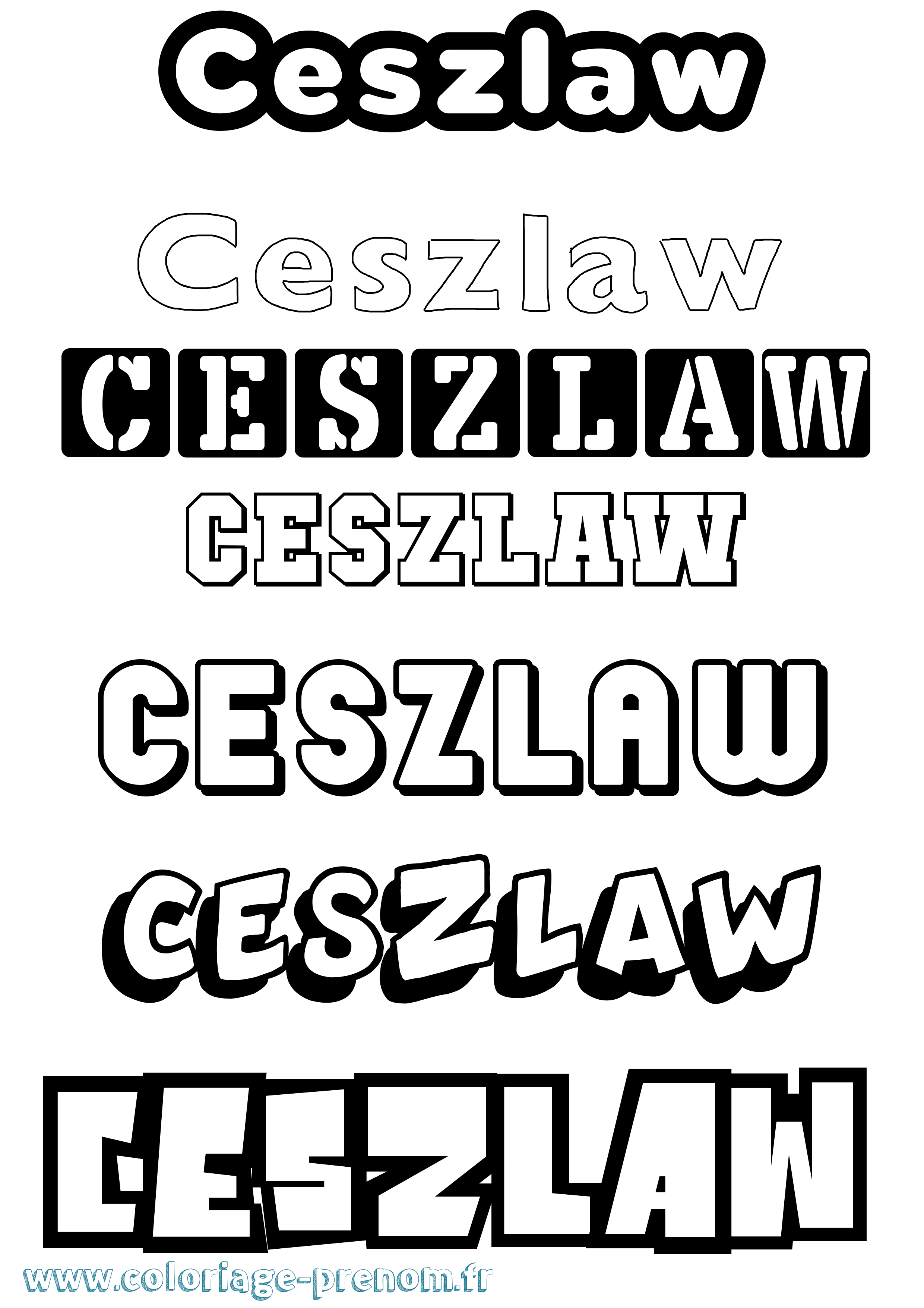 Coloriage Ceszlaw Simple Coloriage prénom Ceszlaw Simple