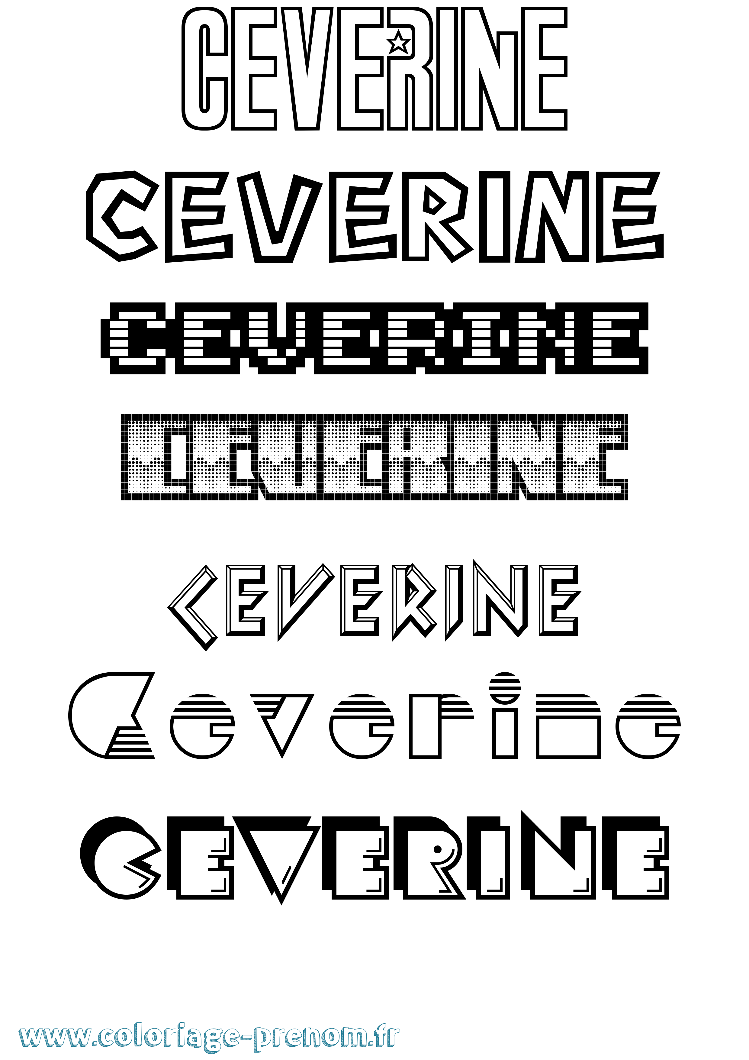 Coloriage Ceverine Jeux Vidéos Coloriage prénom Ceverine Jeux Vidéos